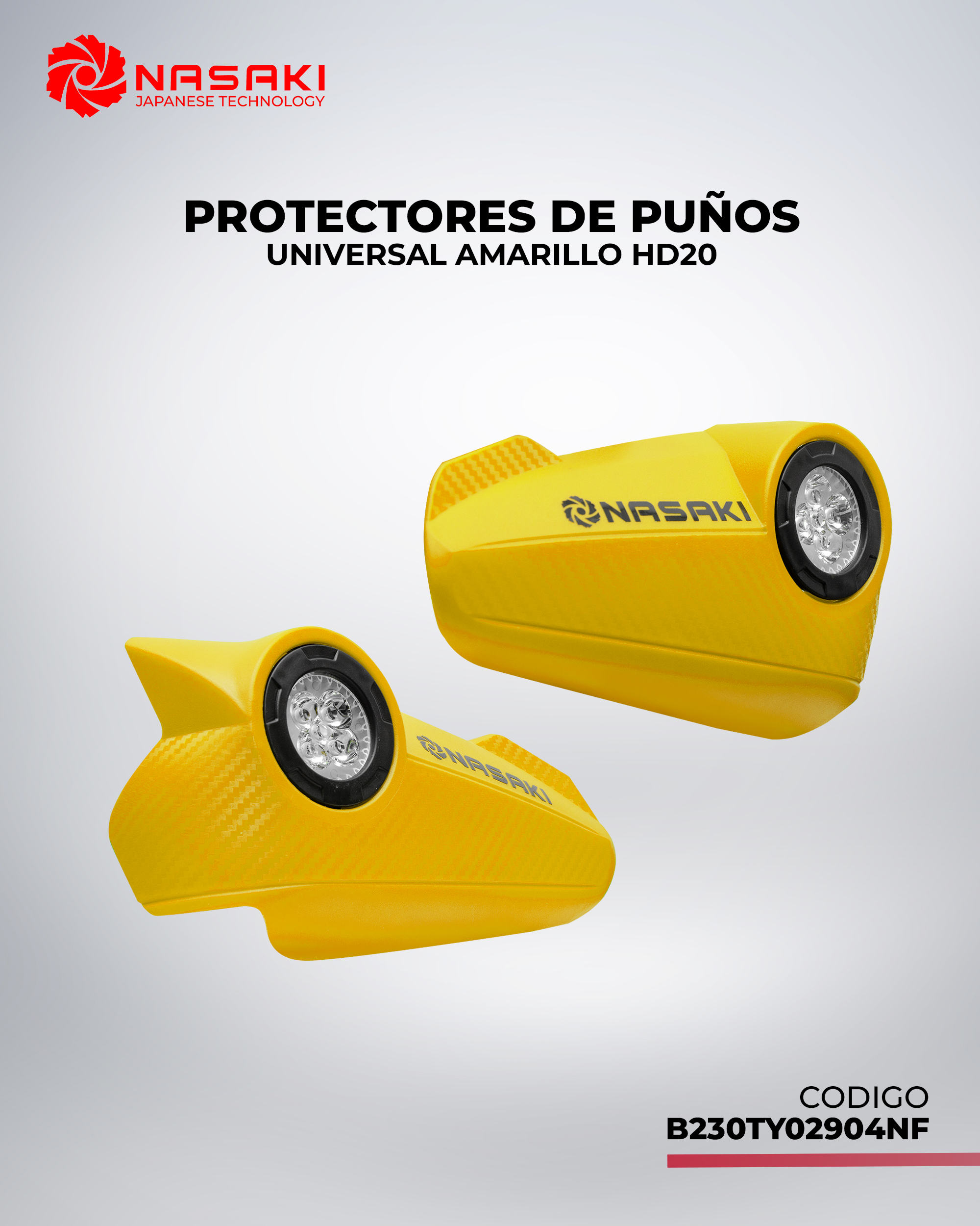 PROTECTORES DE PUÑOS UNIVERSAL AMARILLO HD20