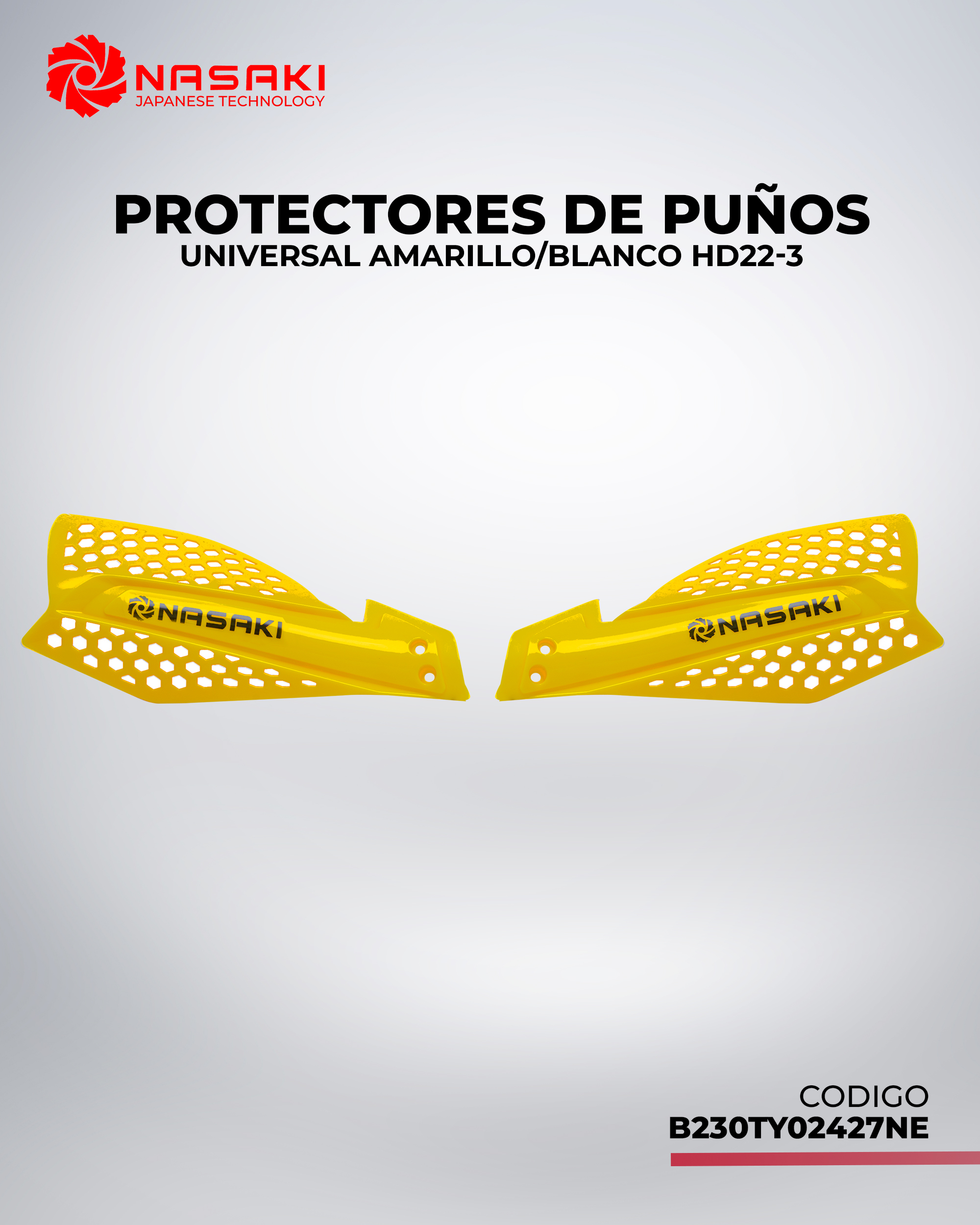 PROTECTORES DE PUÑOS UNIVERSAL AMARILLO/BLANCO HD22-3