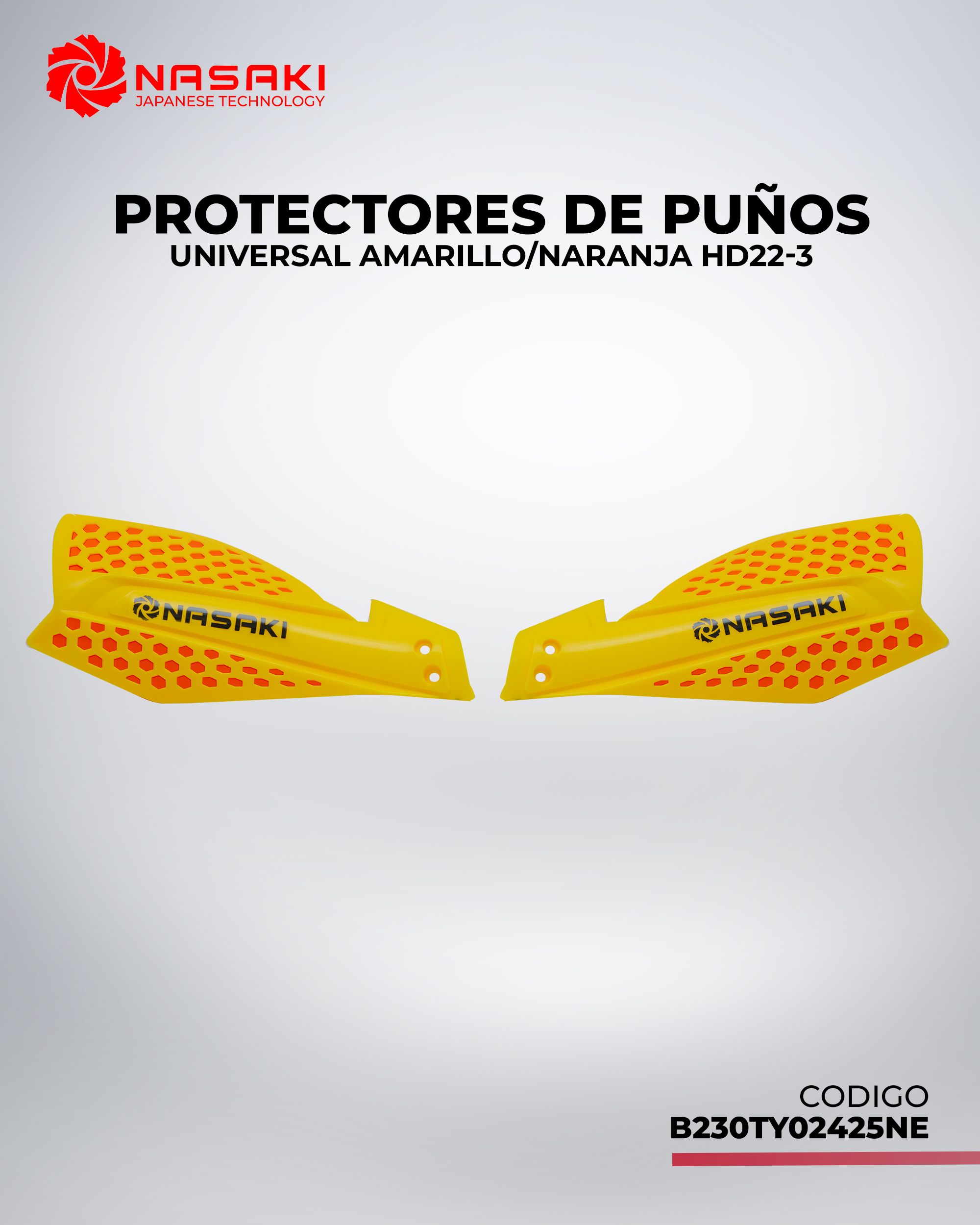 PROTECTORES DE PUÑOS UNIVERSAL AMARILLO/NARANJA HD22-3