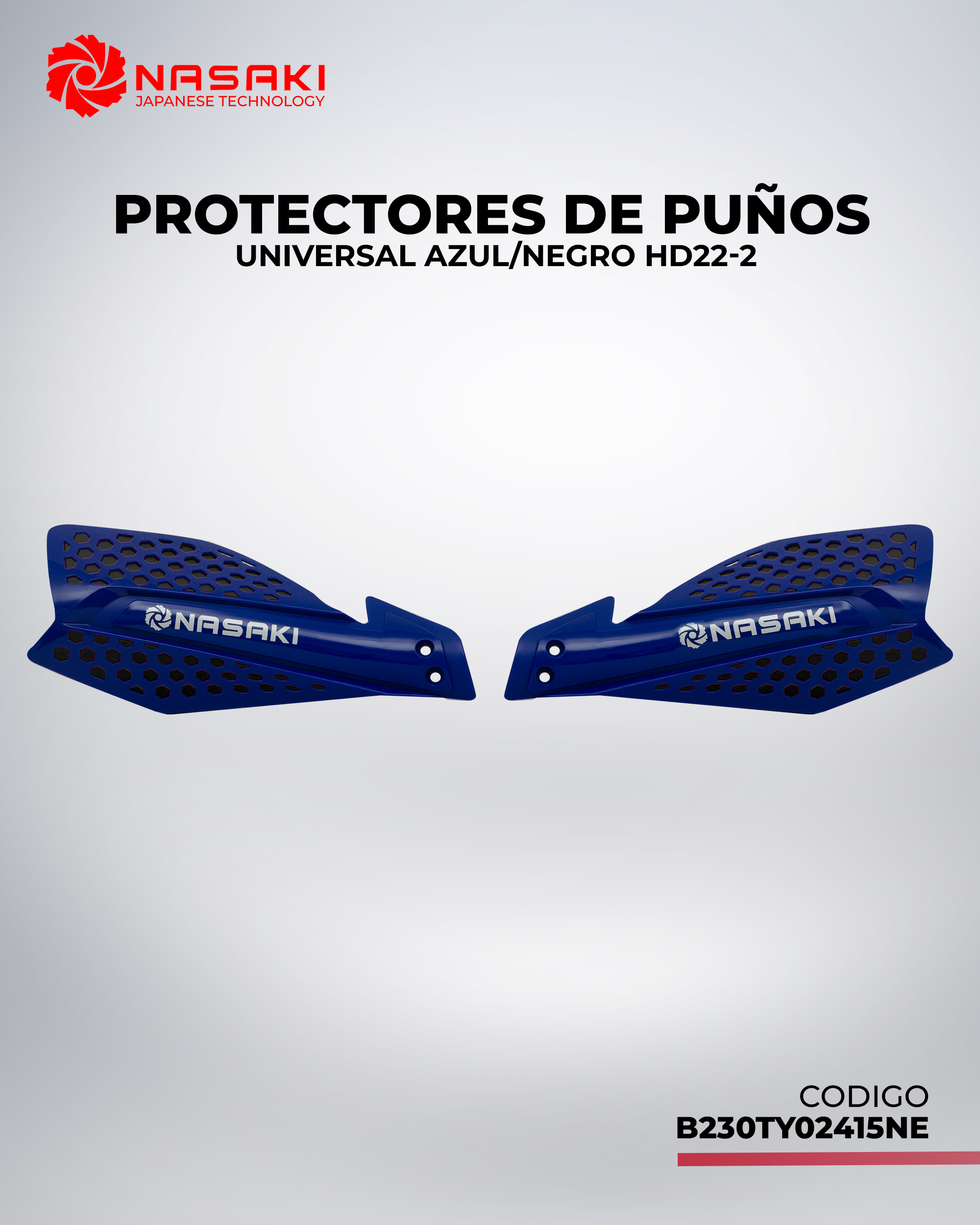 PROTECTORES DE PUÑOS UNIVERSAL AZUL/NEGRO HD22-2