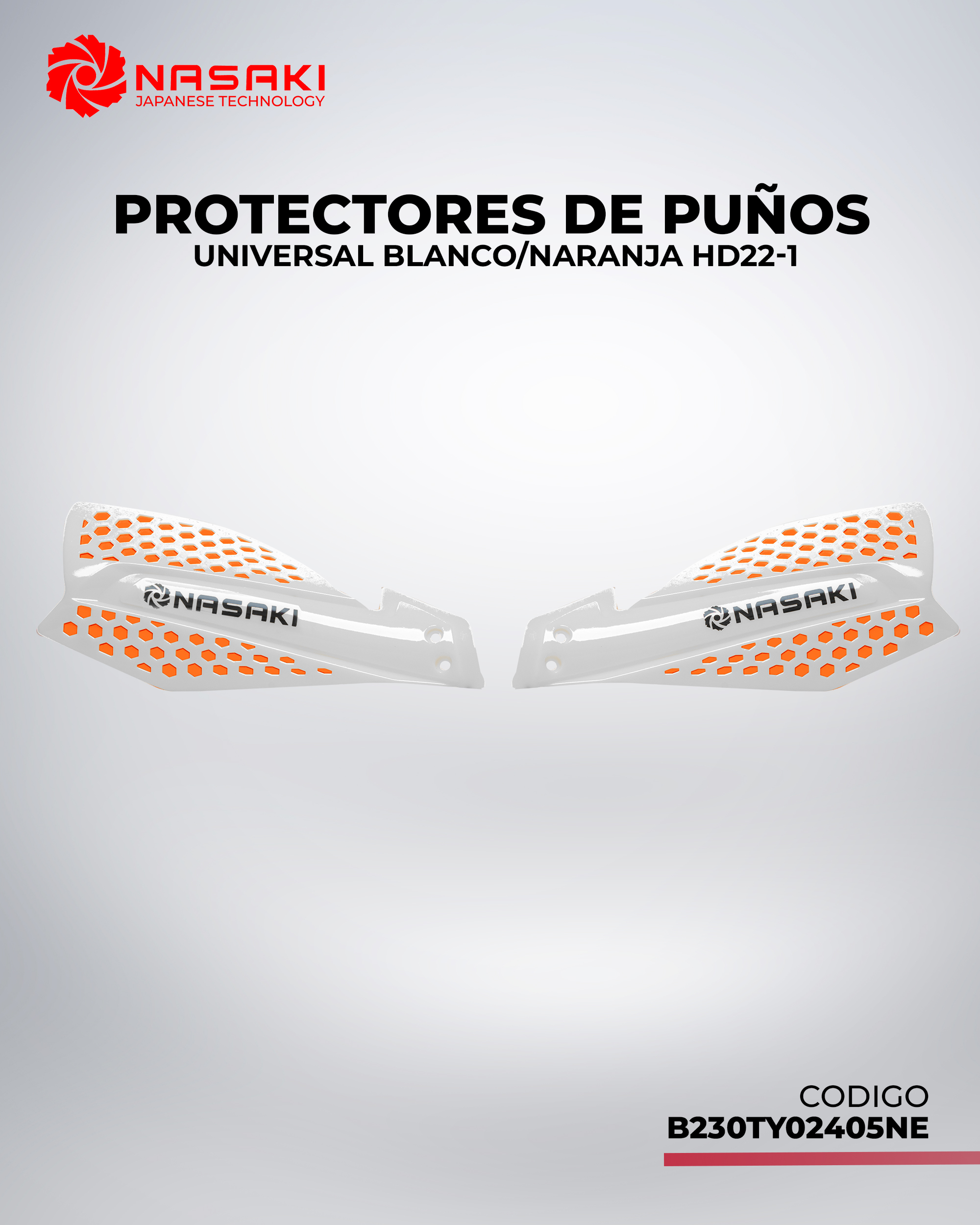 PROTECTORES DE PUÑOS UNIVERSAL BLANCO/NARANJA HD22-1