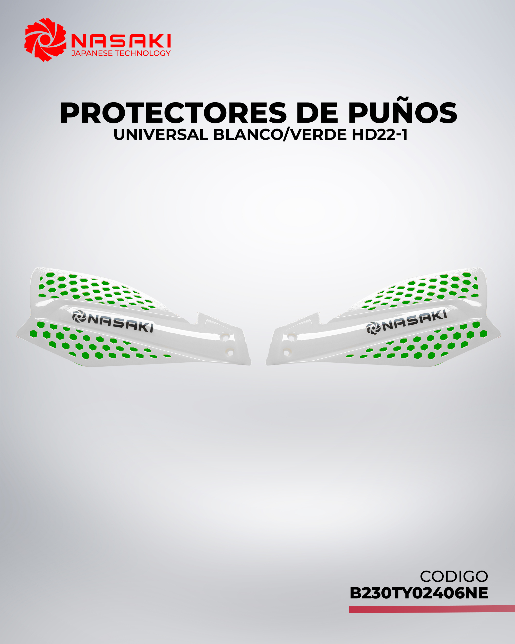 PROTECTORES DE PUÑOS UNIVERSAL BLANCO/VERDE HD22-1