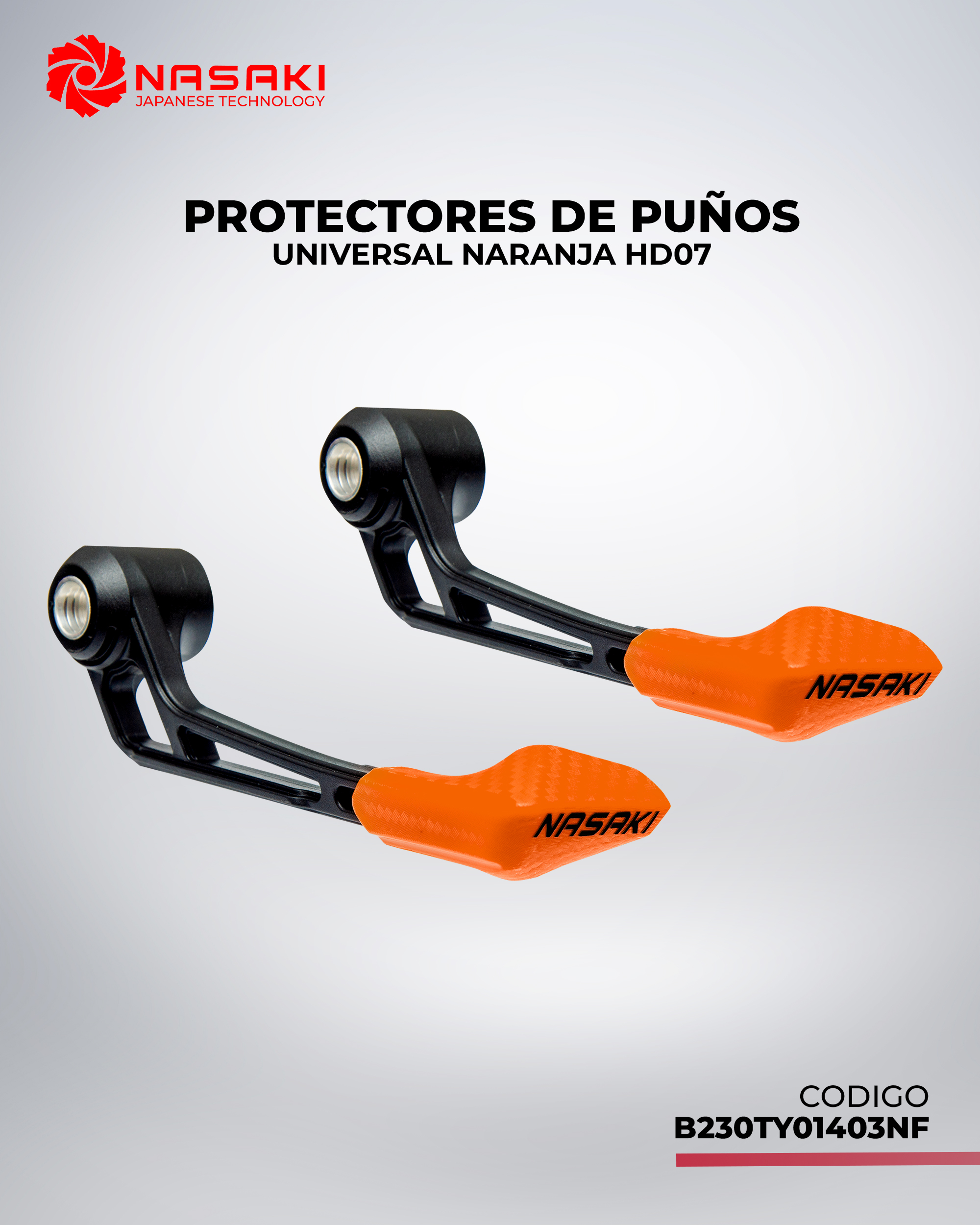 PROTECTORES DE PUÑOS UNIVERSAL NARANJA HD07