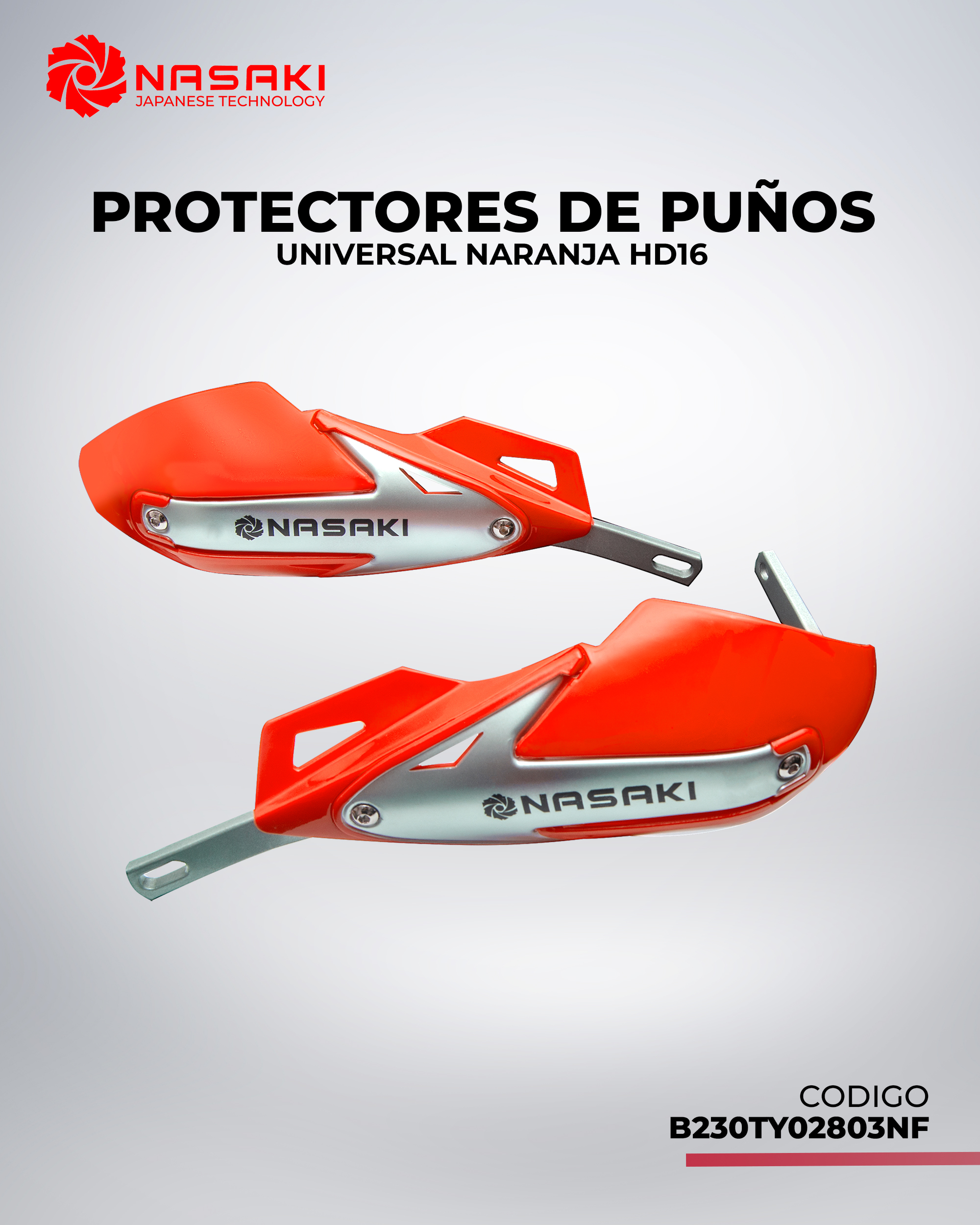 PROTECTORES DE PUÑOS UNIVERSAL NARANJA HD16