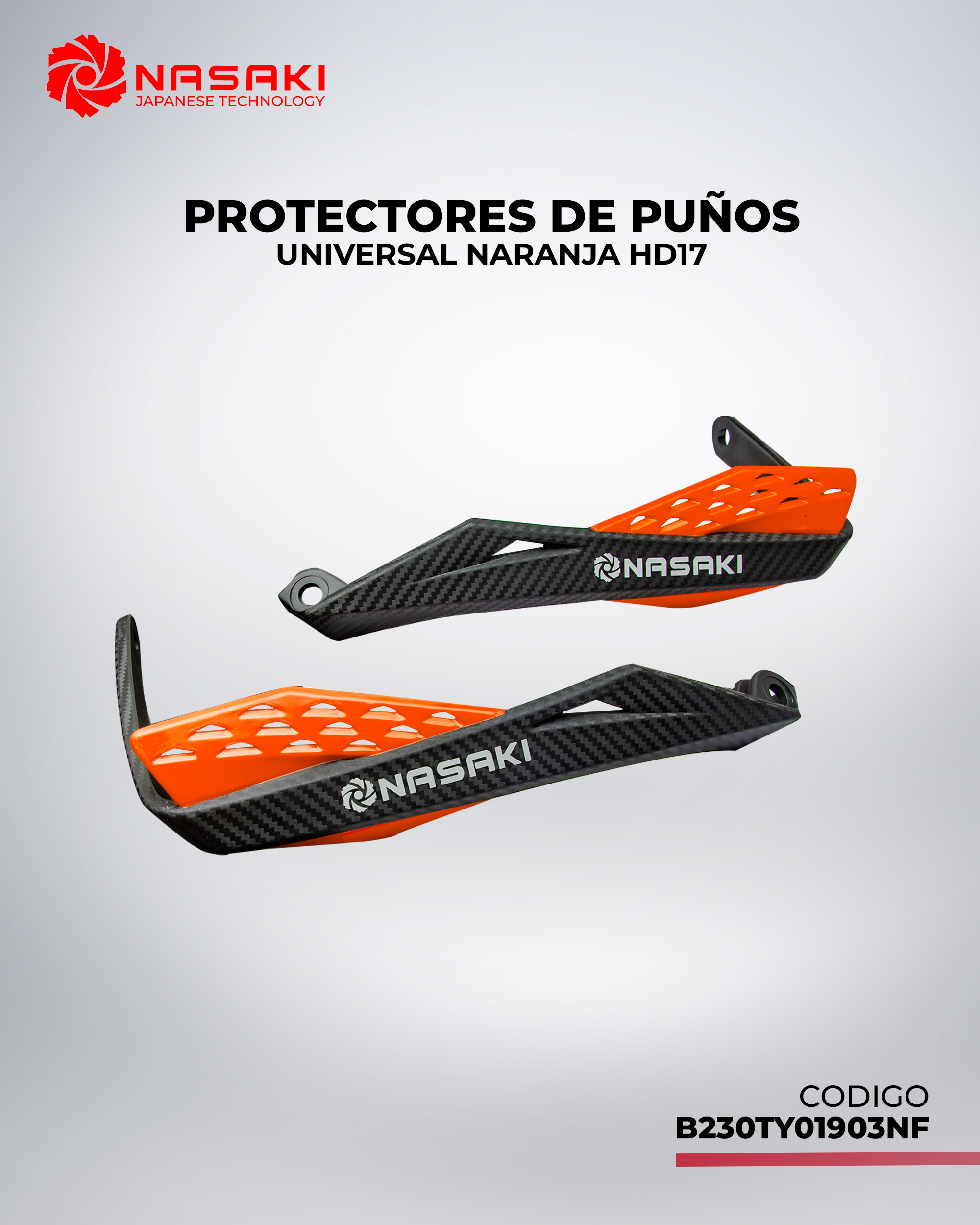 PROTECTORES DE PUÑOS UNIVERSAL NARANJA HD17
