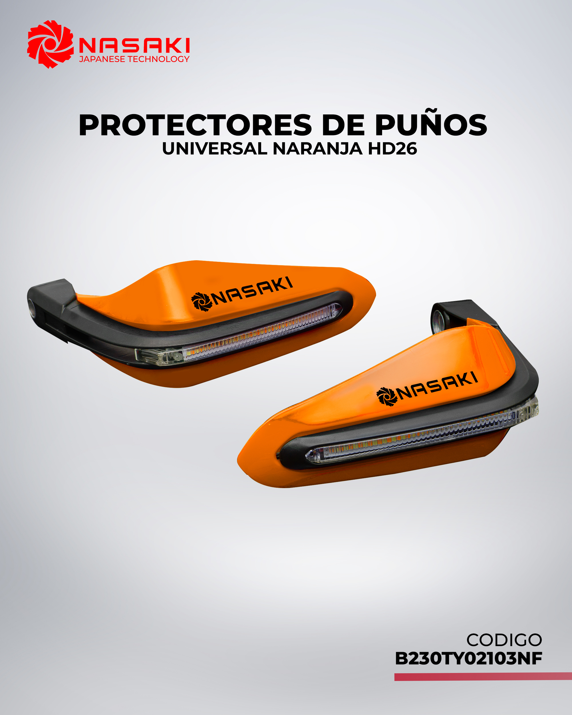 PROTECTORES DE PUÑOS UNIVERSAL NARANJA HD26