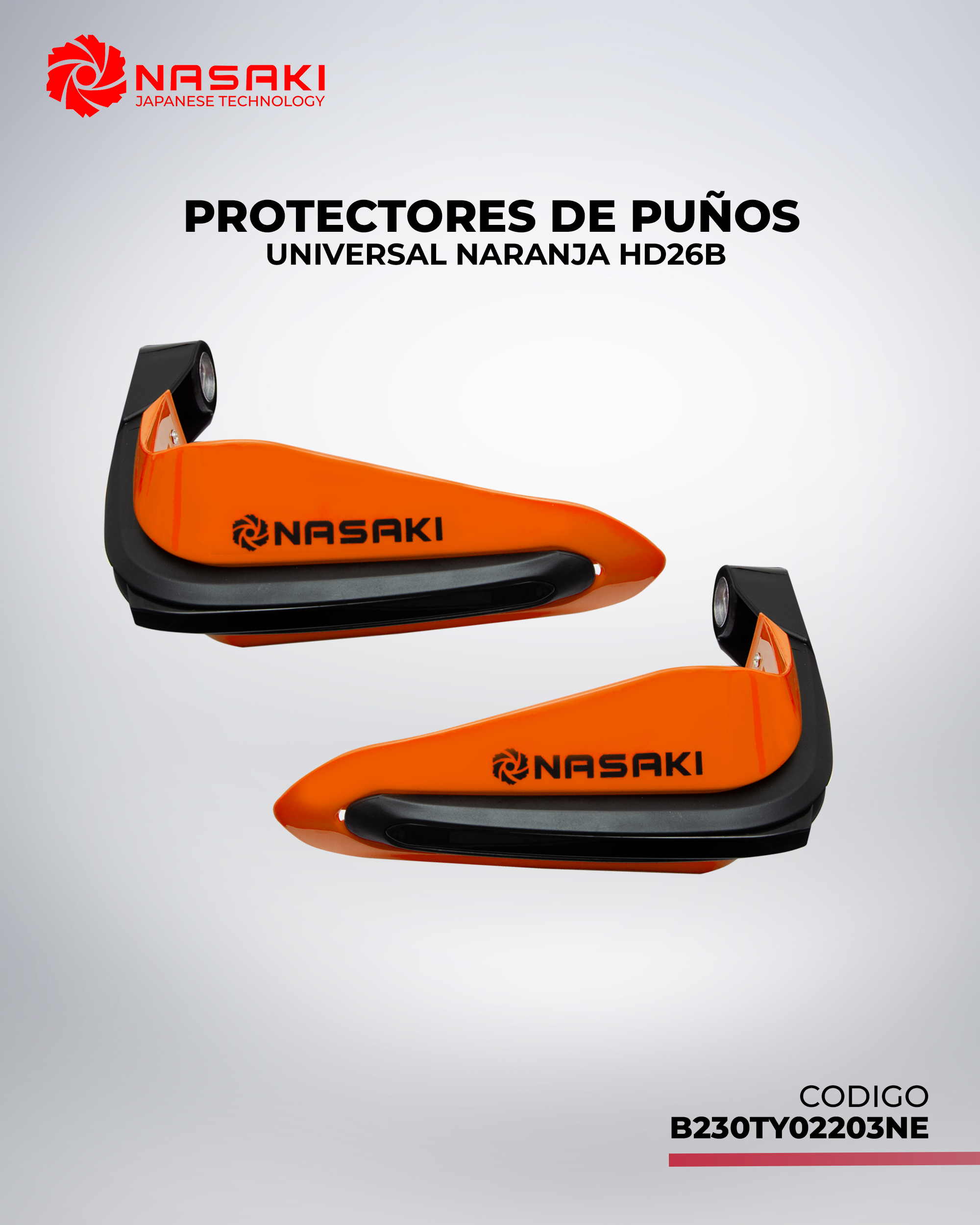 PROTECTORES DE PUÑOS UNIVERSAL NARANJA HD26B