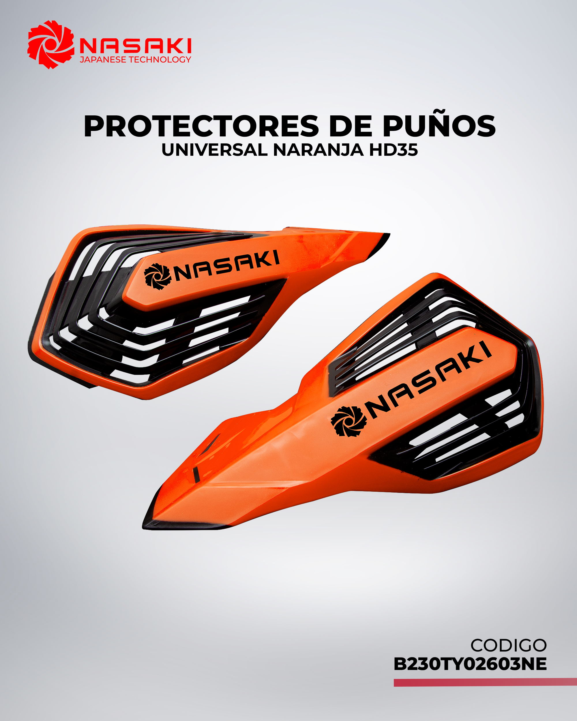 PROTECTORES DE PUÑOS UNIVERSAL NARANJA HD35