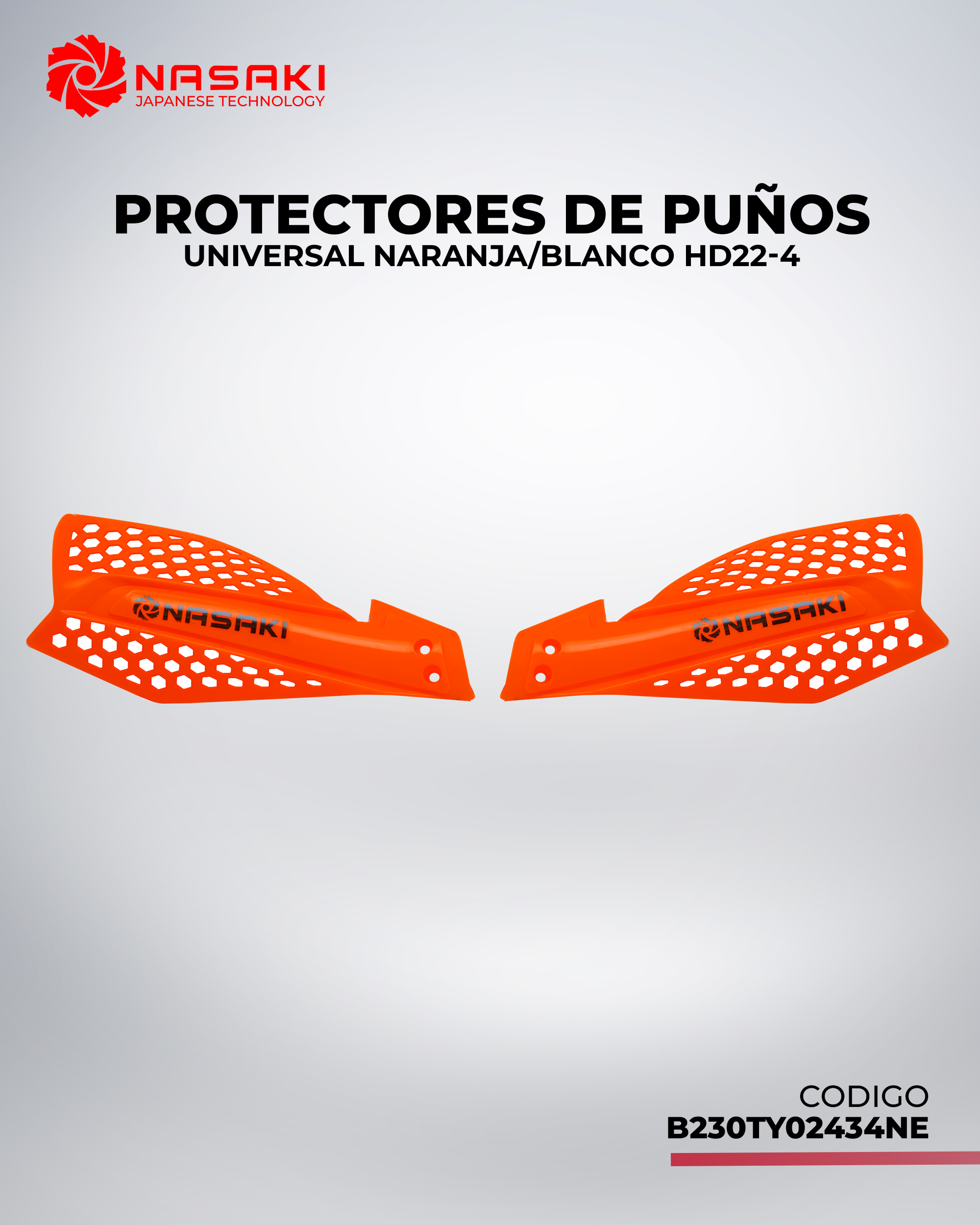 PROTECTORES DE PUÑOS UNIVERSAL NARANJA/BLANCO HD22-4