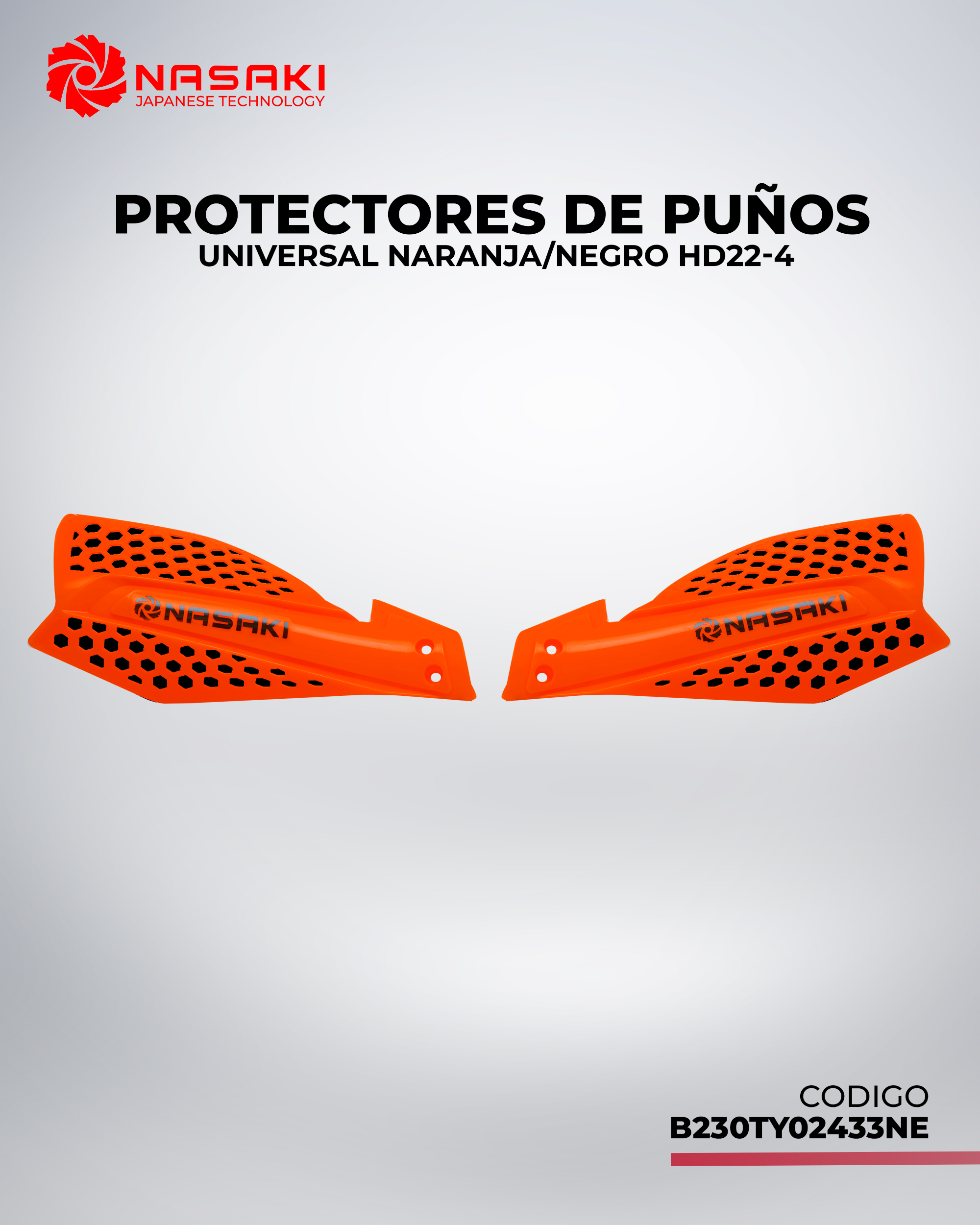 PROTECTORES DE PUÑOS UNIVERSAL NARANJA/NEGRO HD22-4