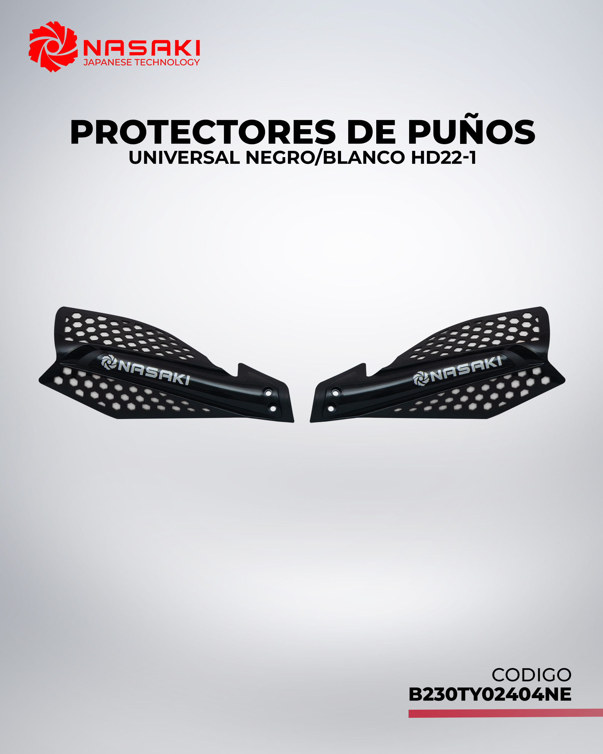 PROTECTORES DE PUÑOS UNIVERSAL NEGRO/BLANCO HD22-1