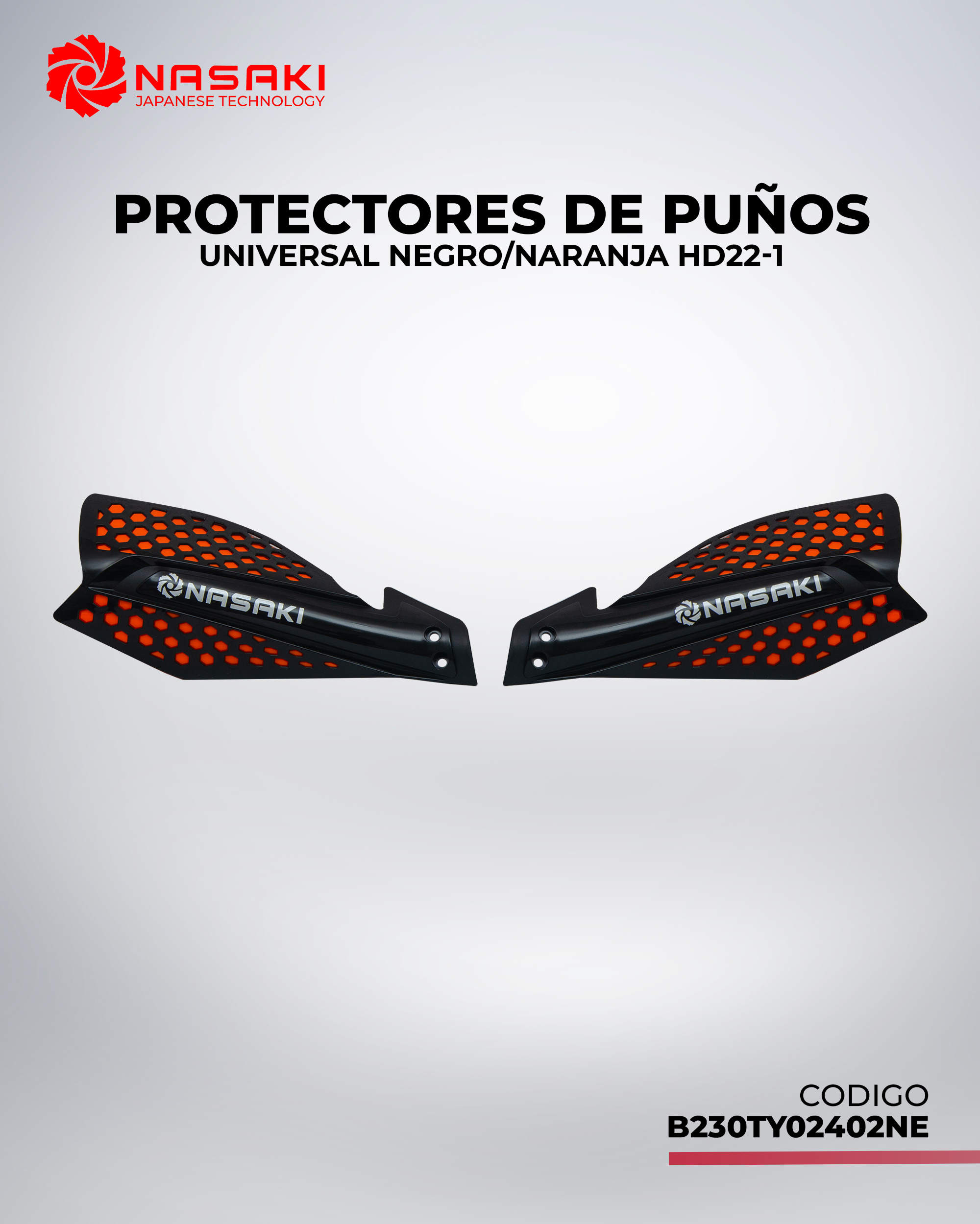 PROTECTORES DE PUÑOS UNIVERSAL NEGRO/NARANJA HD22-1