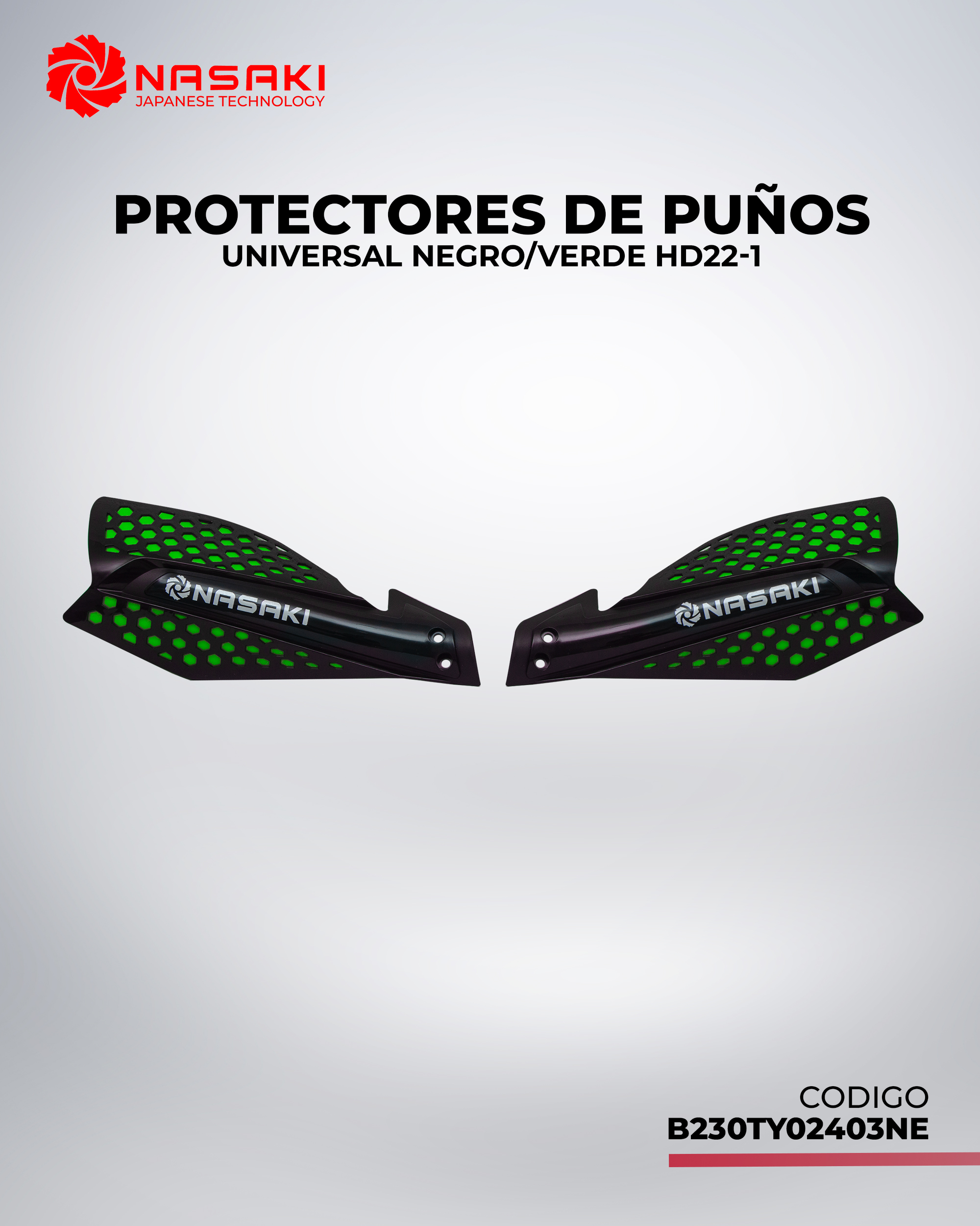 PROTECTORES DE PUÑOS UNIVERSAL NEGRO/VERDE HD22-1