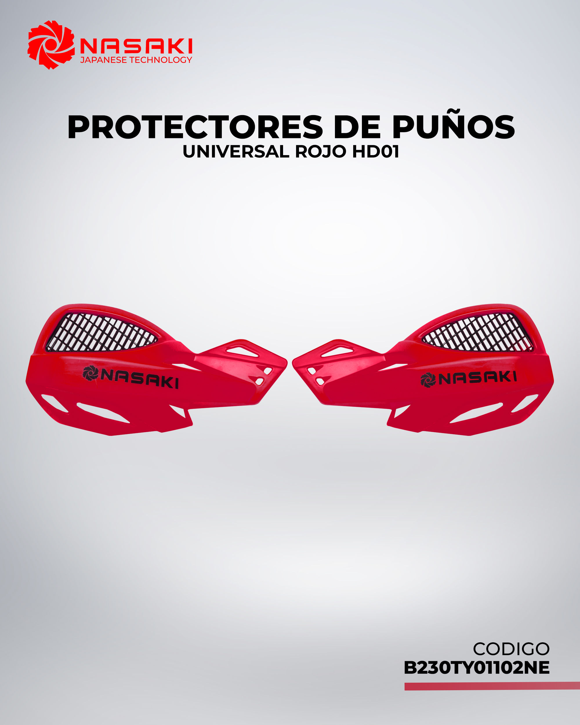 PROTECTORES DE PUÑOS UNIVERSAL ROJO HD01