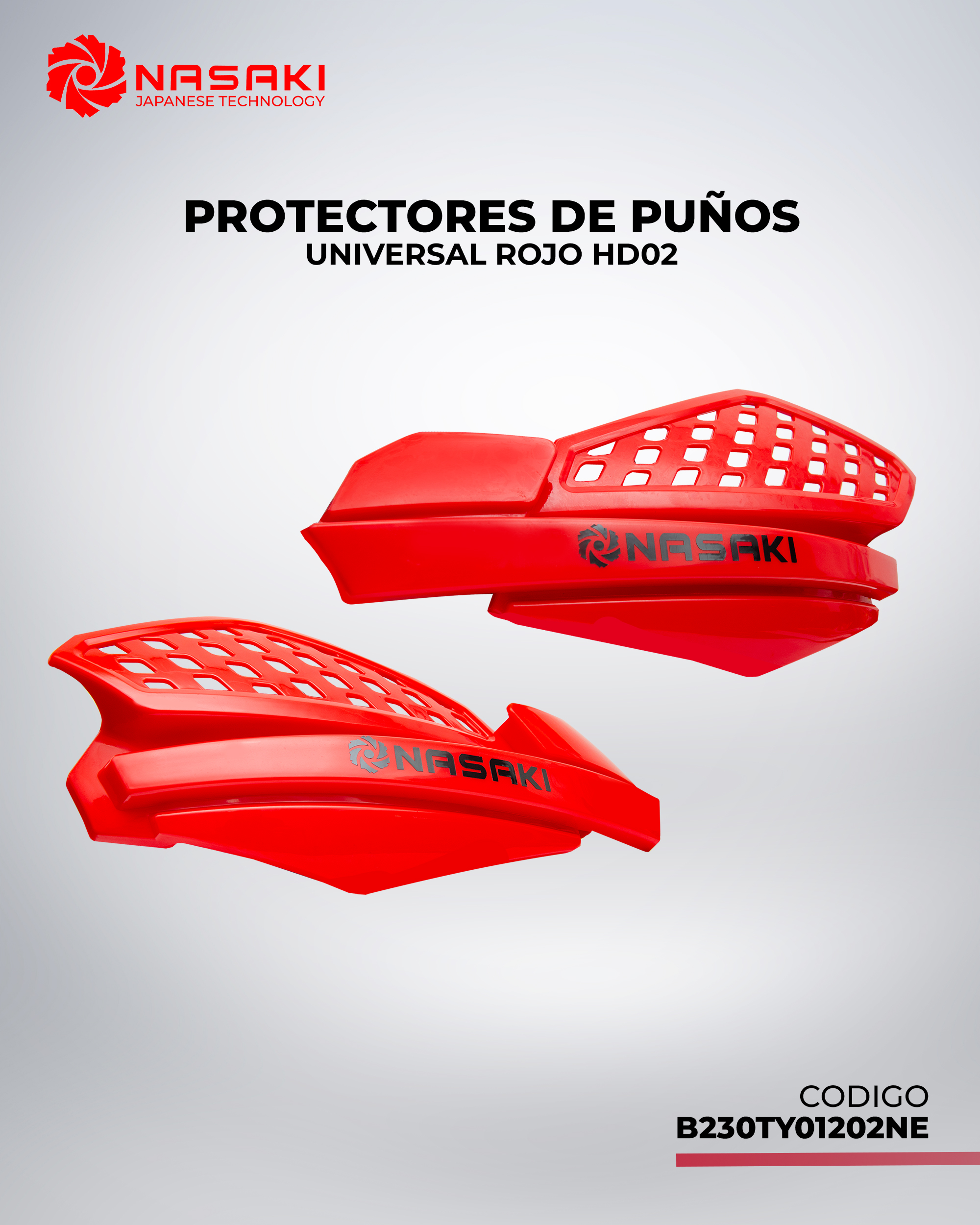 PROTECTORES DE PUÑOS UNIVERSAL ROJO HD02