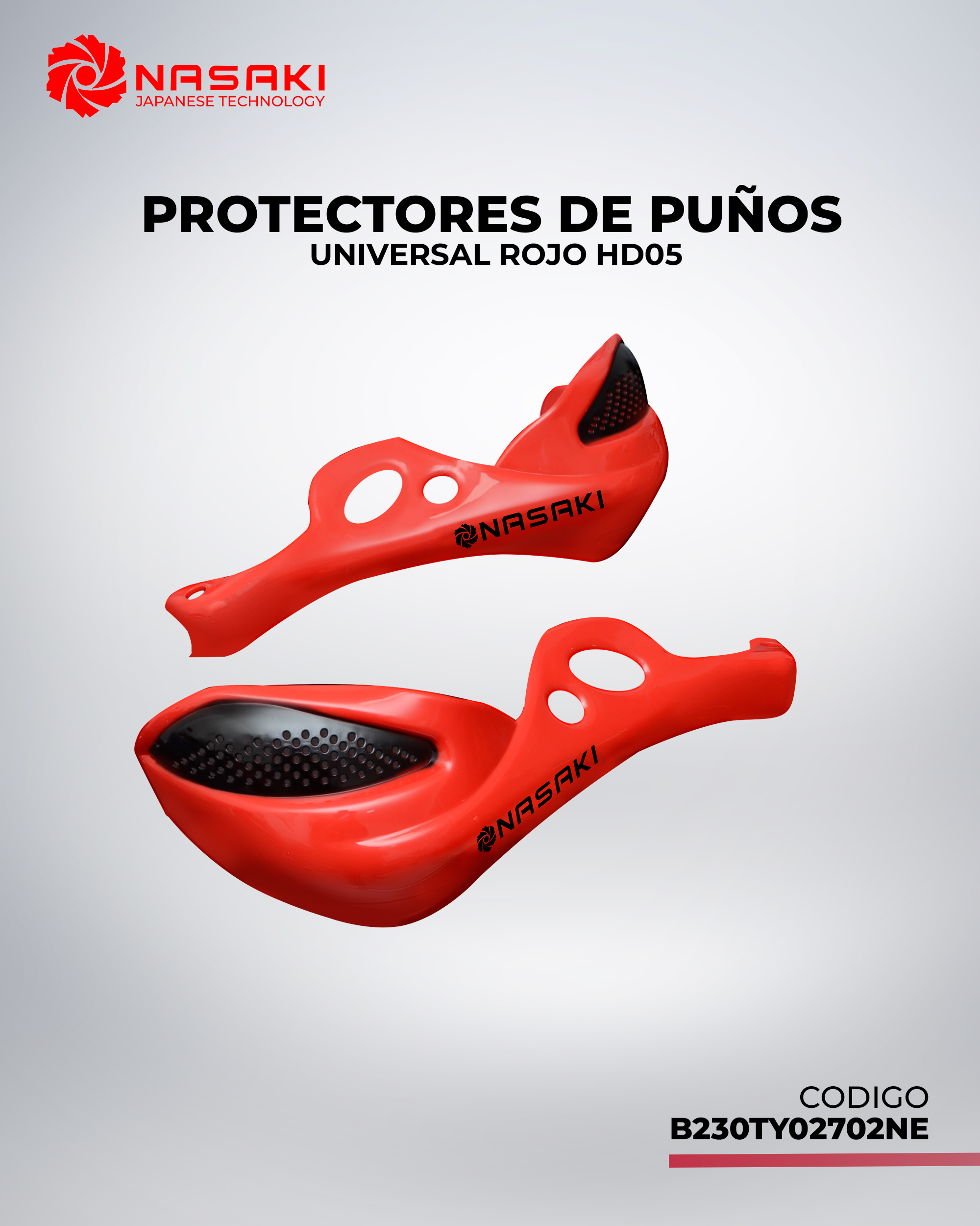 PROTECTORES DE PUÑOS UNIVERSAL ROJO HD05