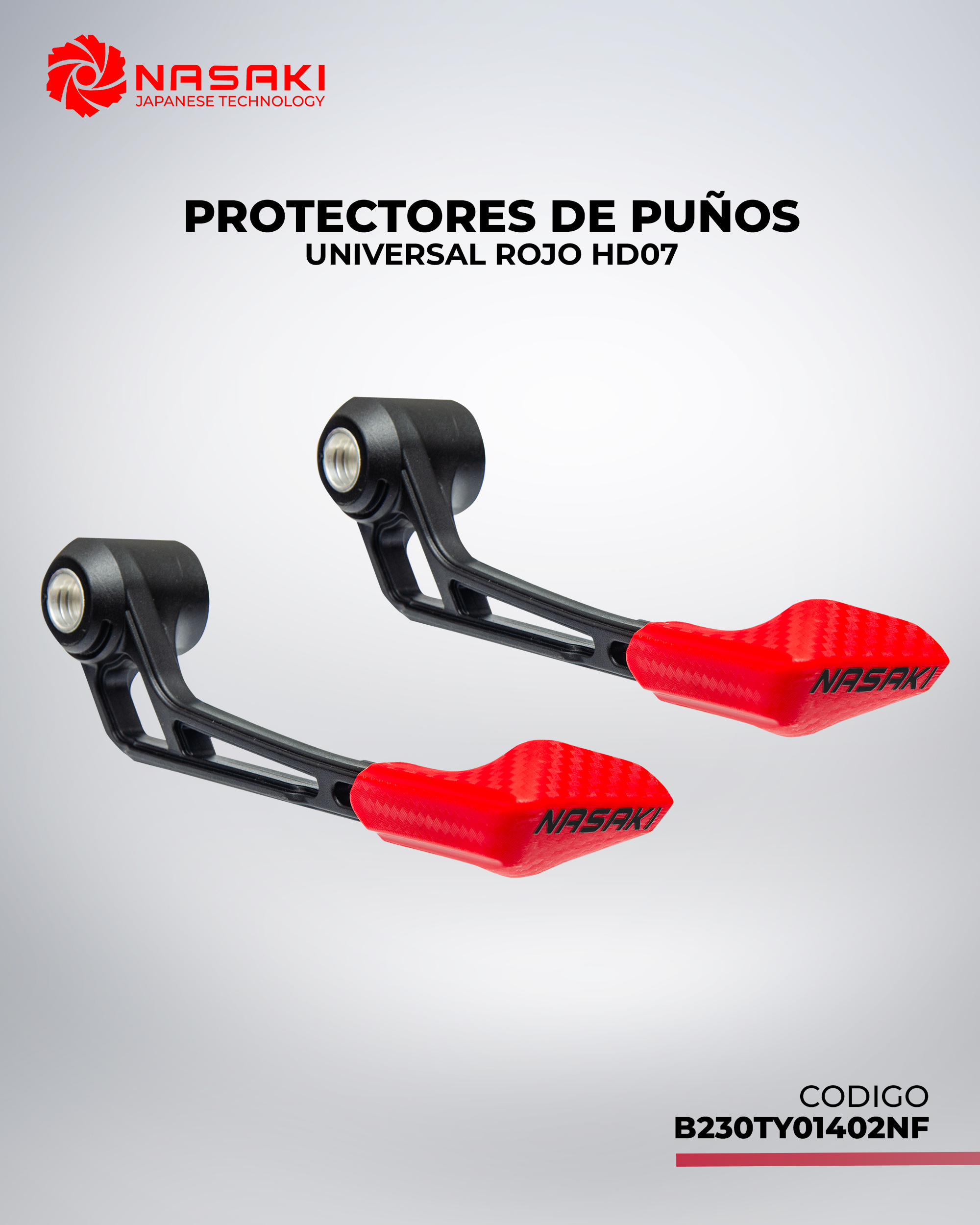 PROTECTORES DE PUÑOS UNIVERSAL ROJO HD07