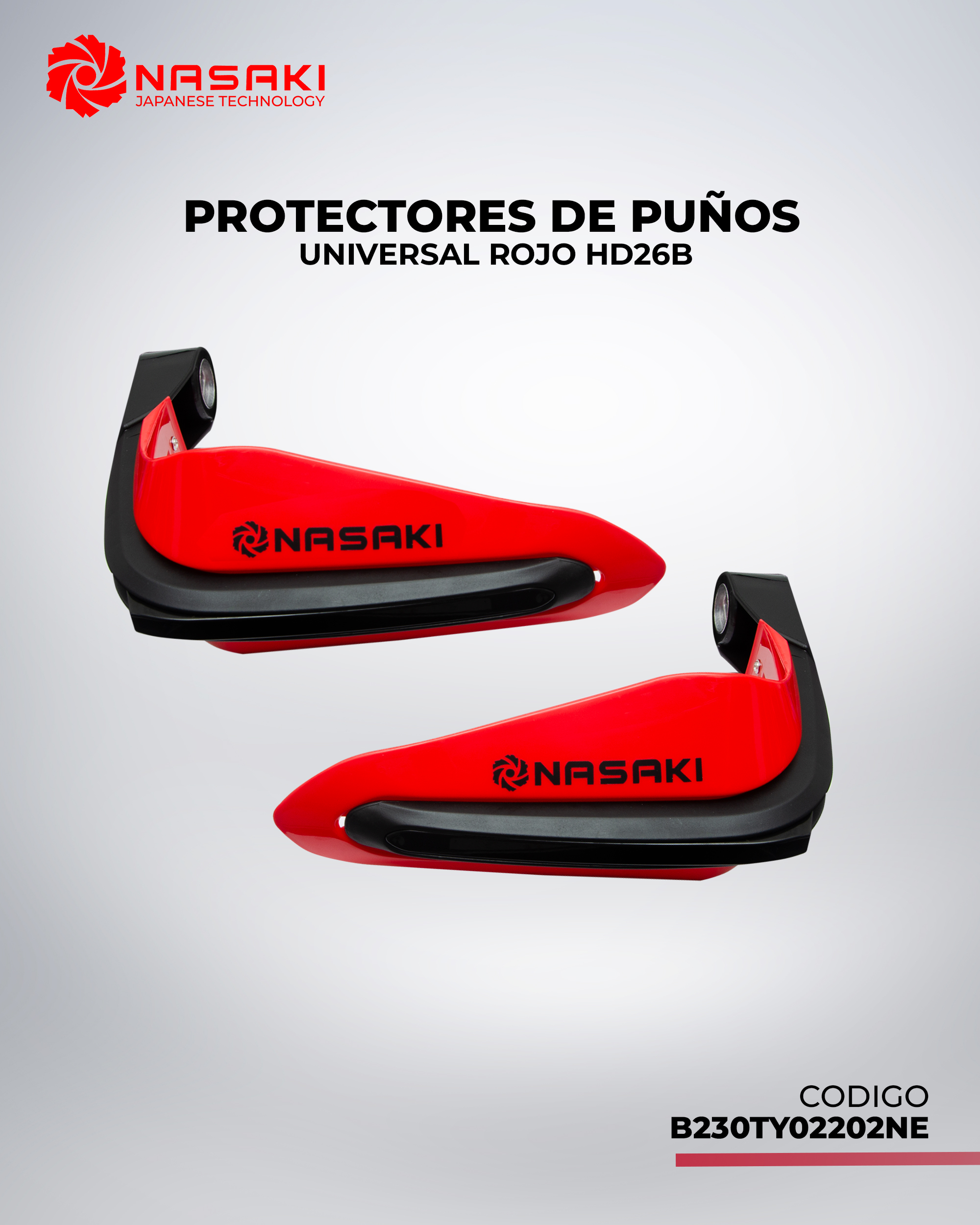 PROTECTORES DE PUÑOS UNIVERSAL ROJO HD26B