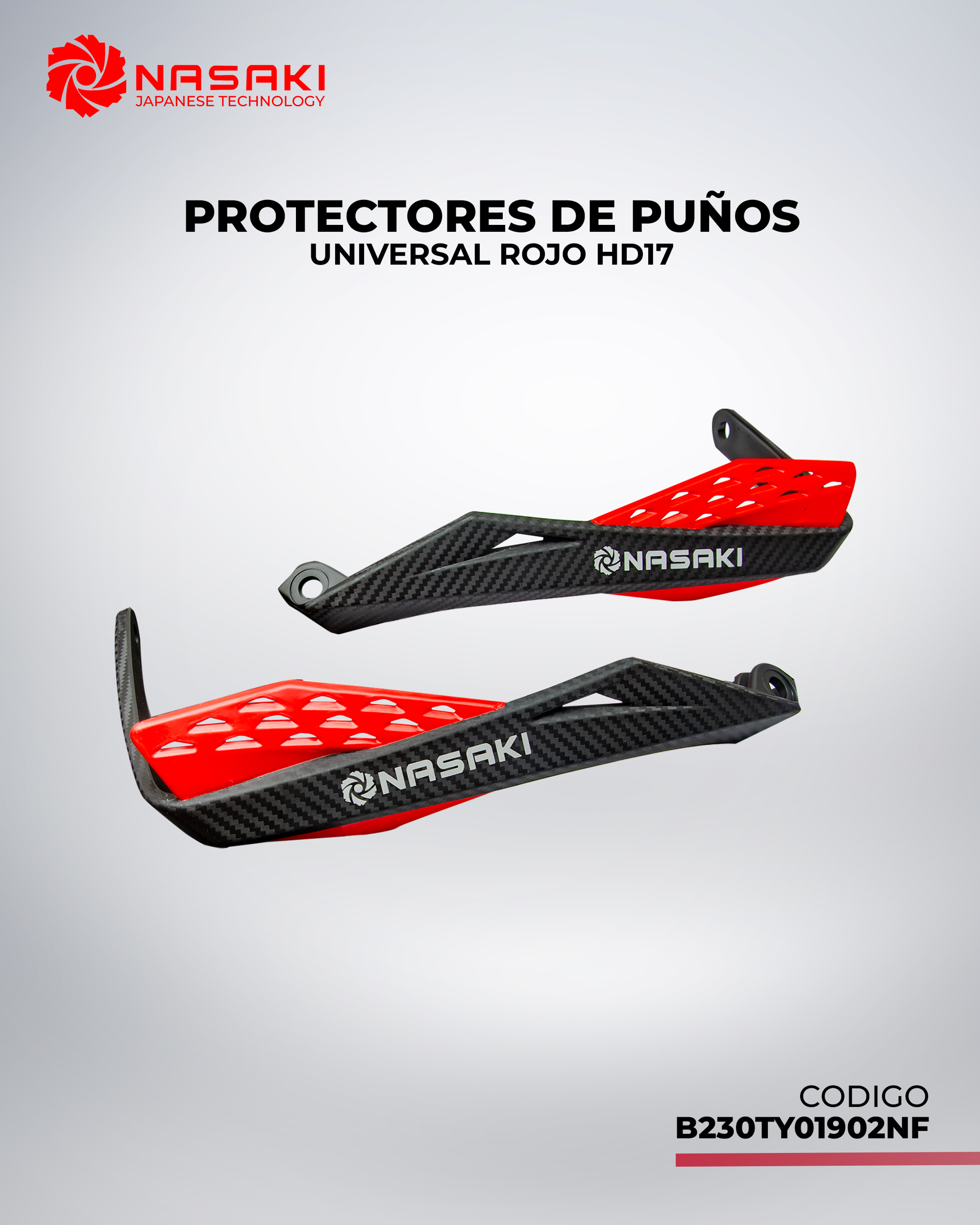 PROTECTORES DE PUÑOS UNIVERSAL ROJO HD17