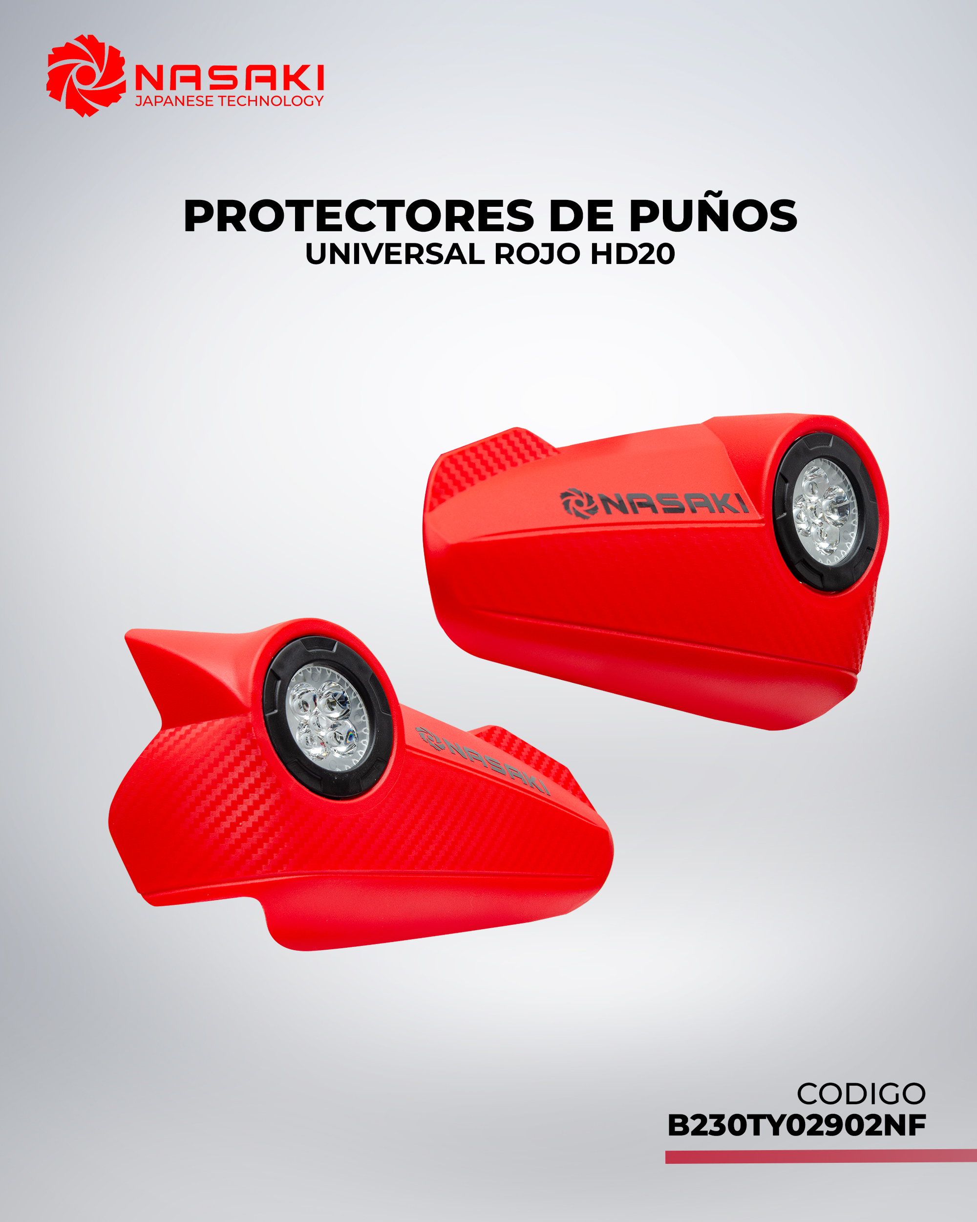 PROTECTORES DE PUÑOS UNIVERSAL ROJO HD20