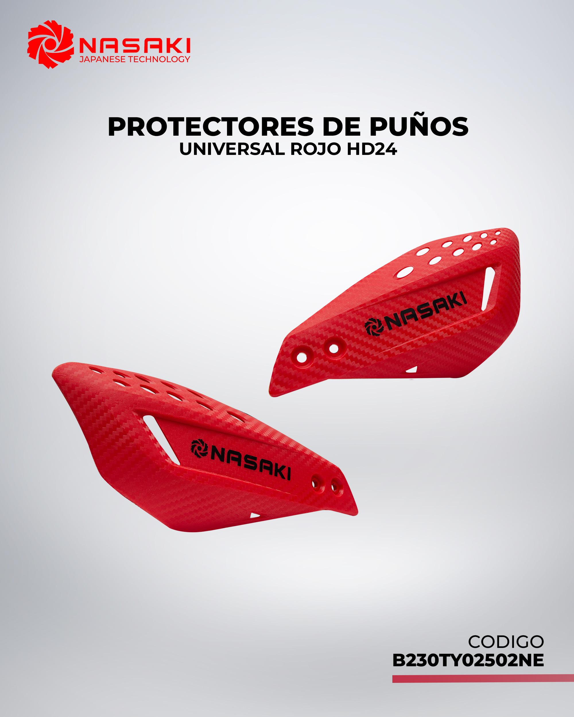 PROTECTORES DE PUÑOS UNIVERSAL ROJO HD24