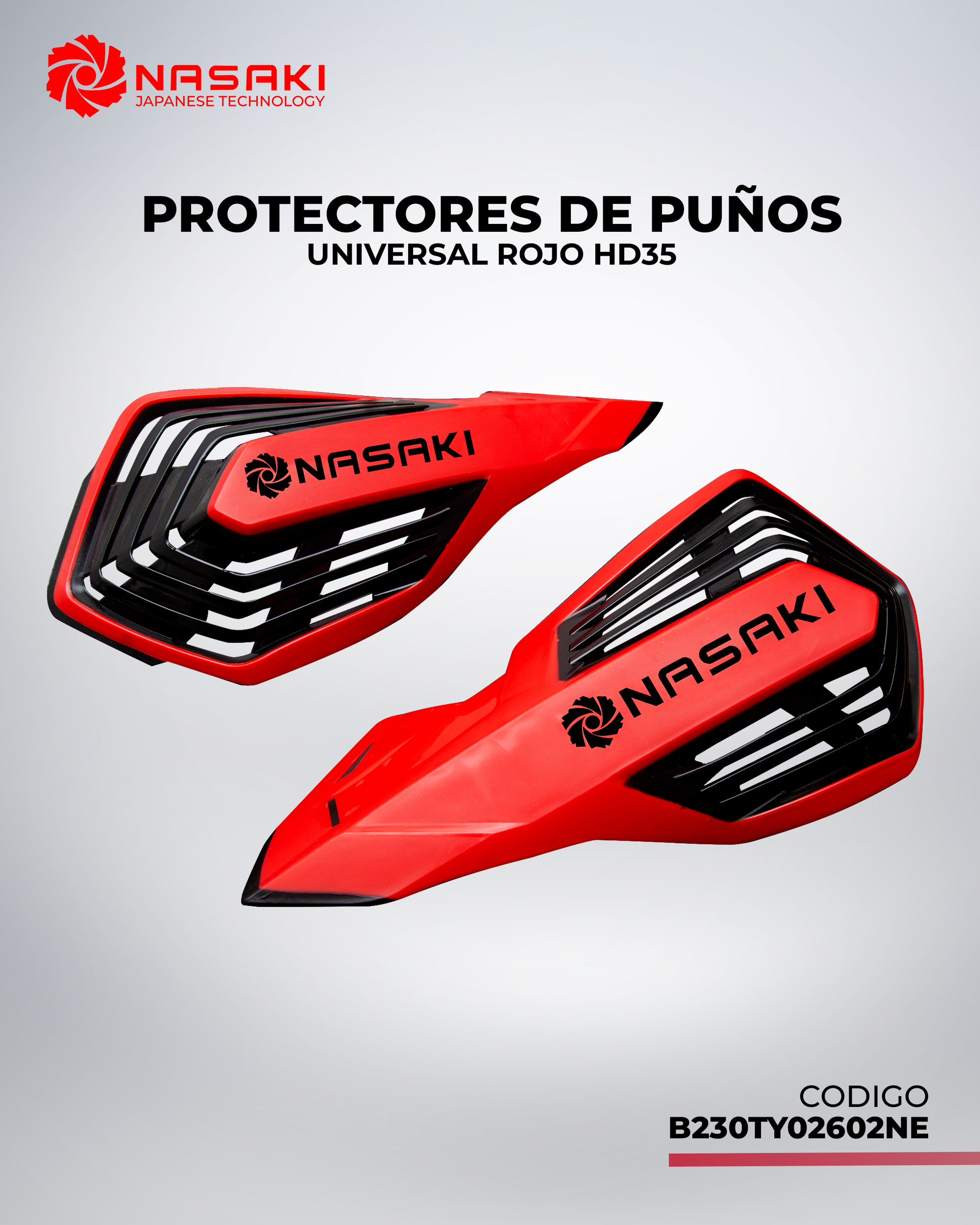 PROTECTORES DE PUÑOS UNIVERSAL ROJO HD35