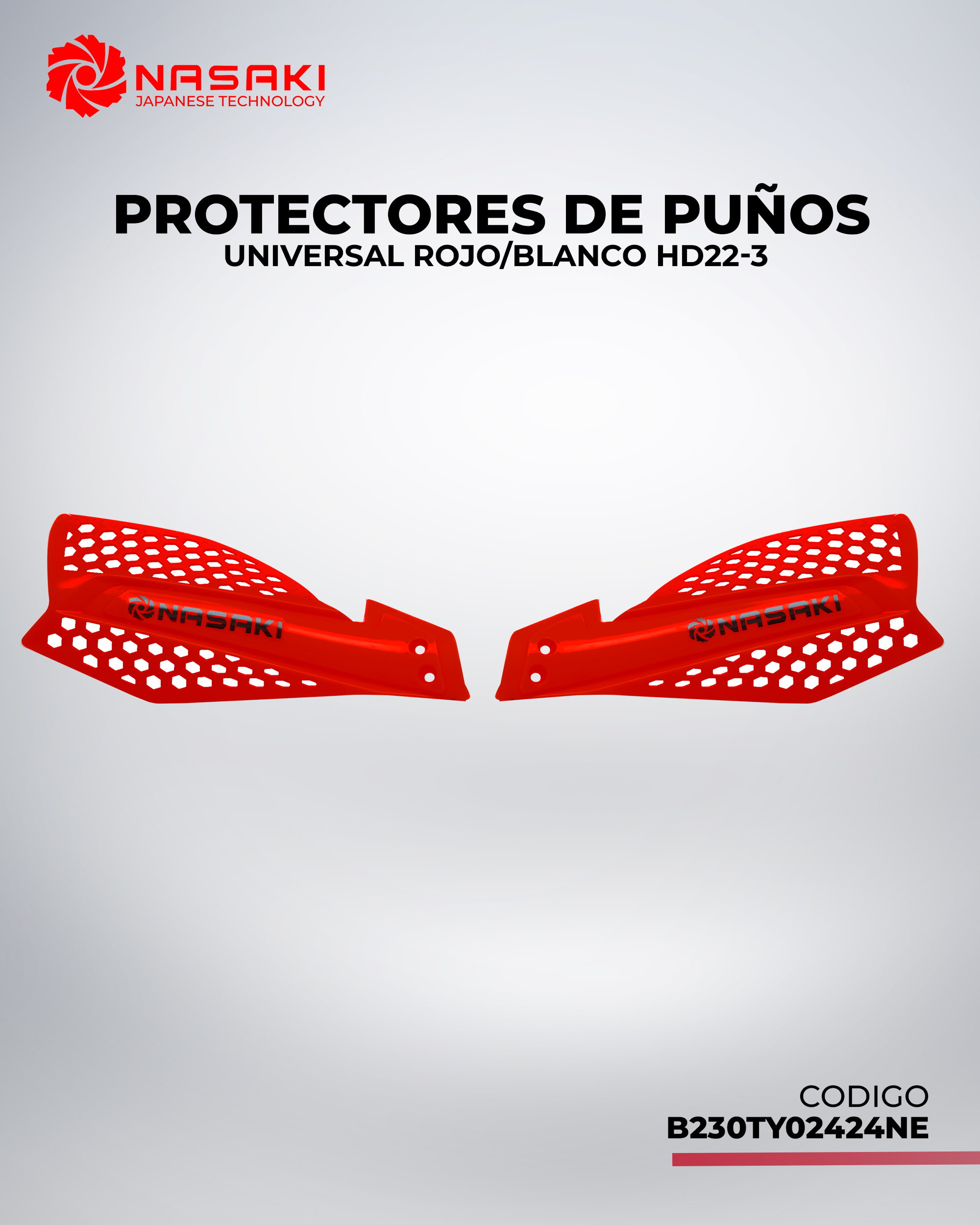 PROTECTORES DE PUÑOS UNIVERSAL ROJO/BLANCO HD22-3
