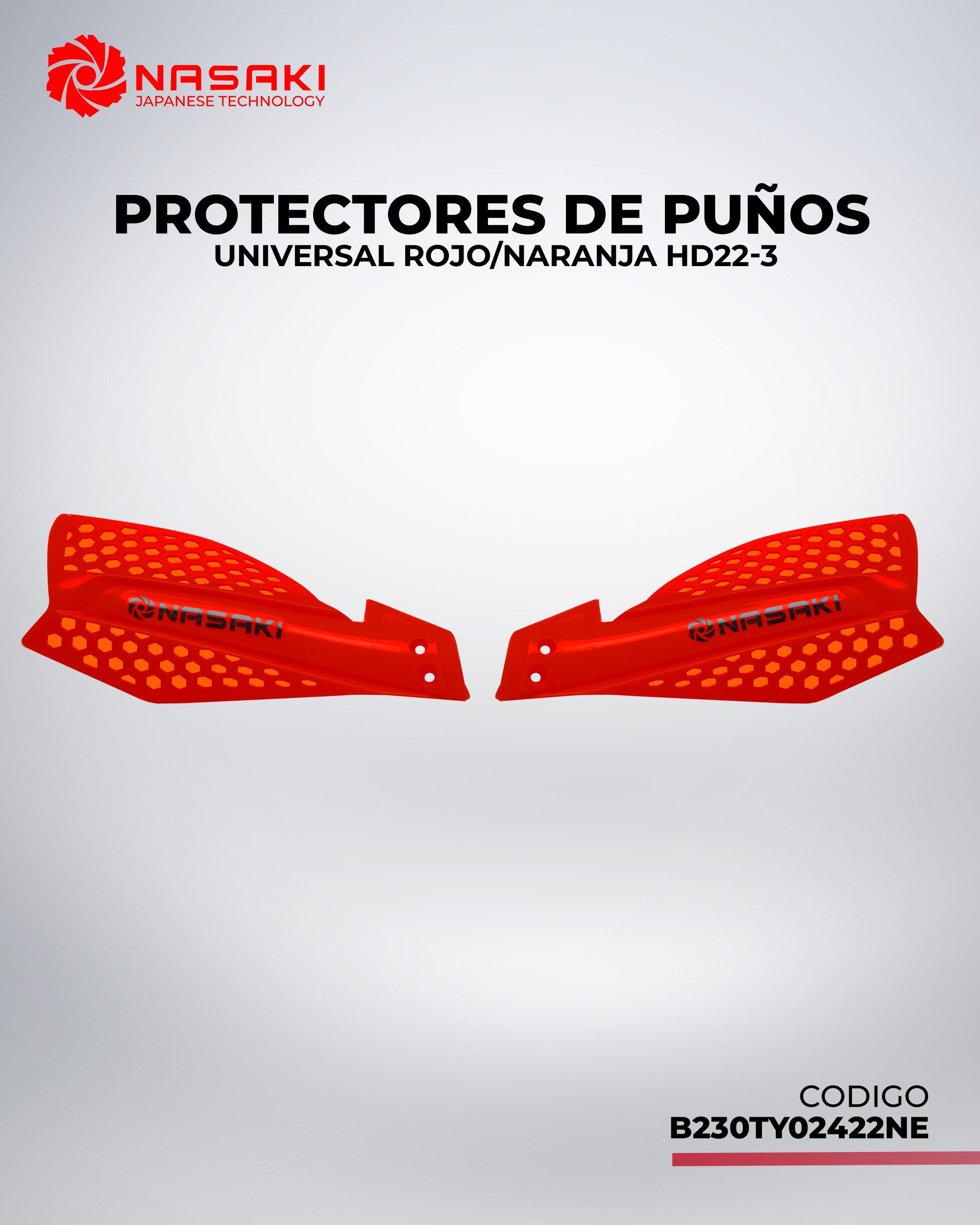 PROTECTORES DE PUÑOS UNIVERSAL ROJO/NARANJA HD22-3