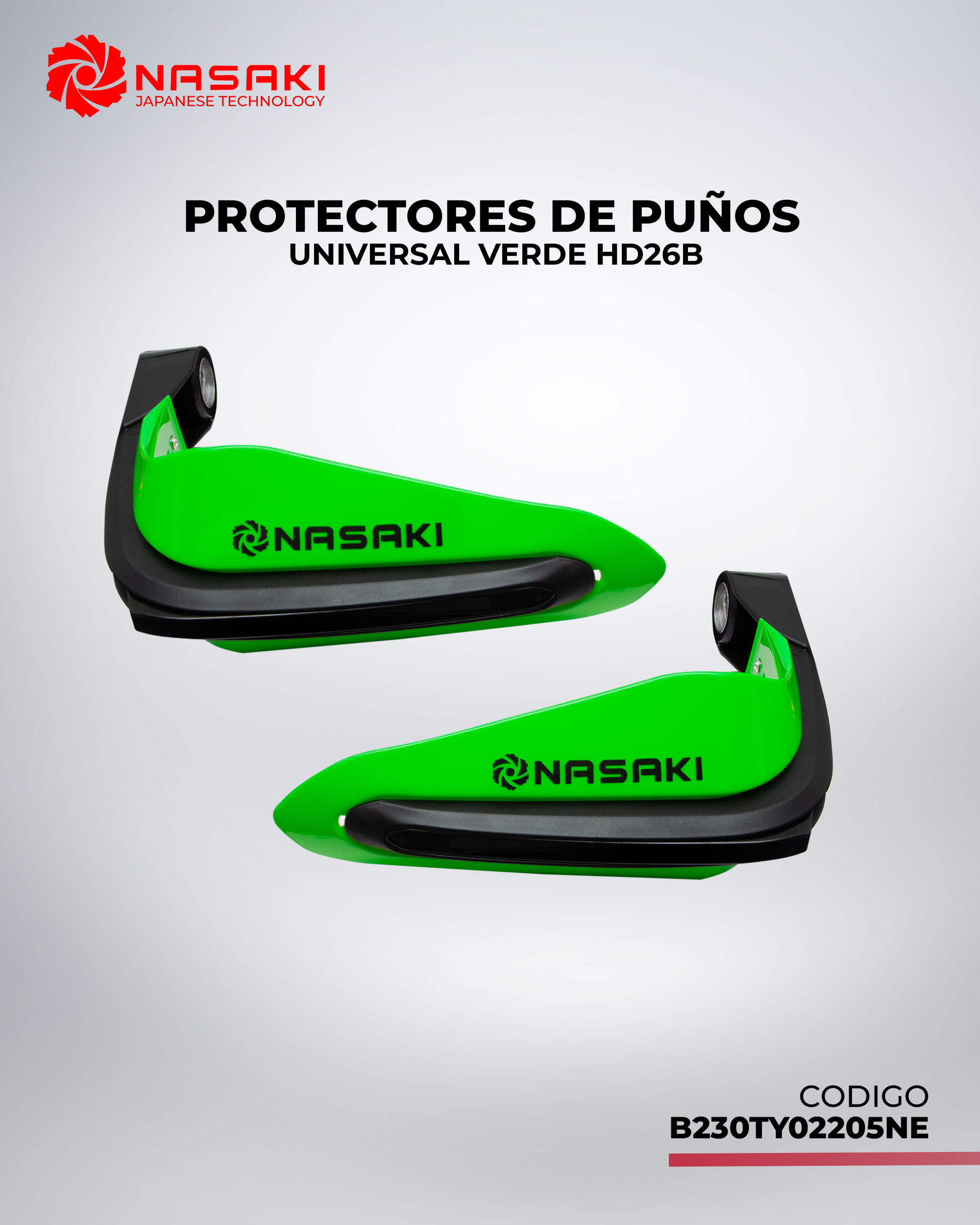 PROTECTORES DE PUÑOS UNIVERSAL VERDE HD26B