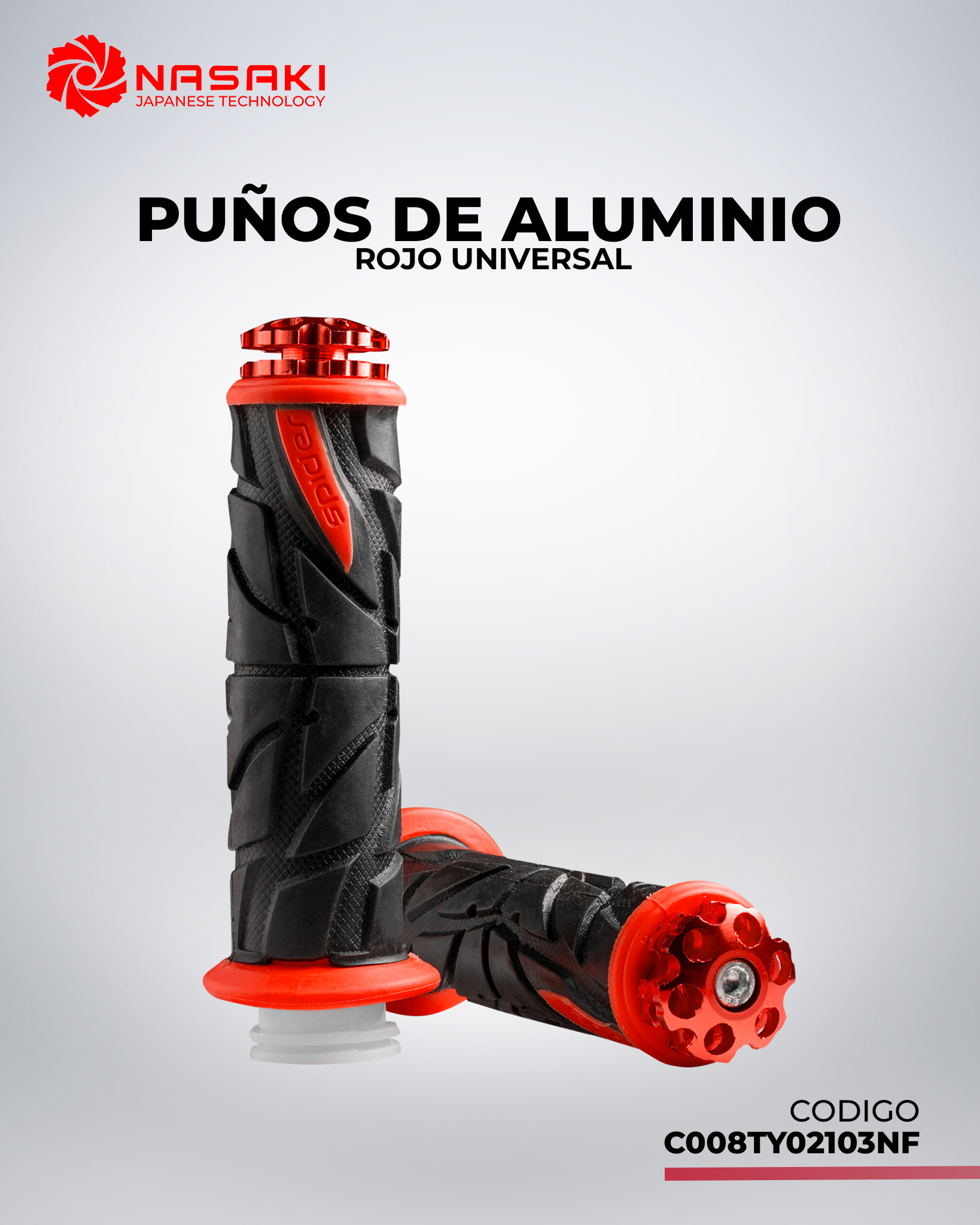 PUÑOS  ALUMINIO ROJO UNIVERSAL
