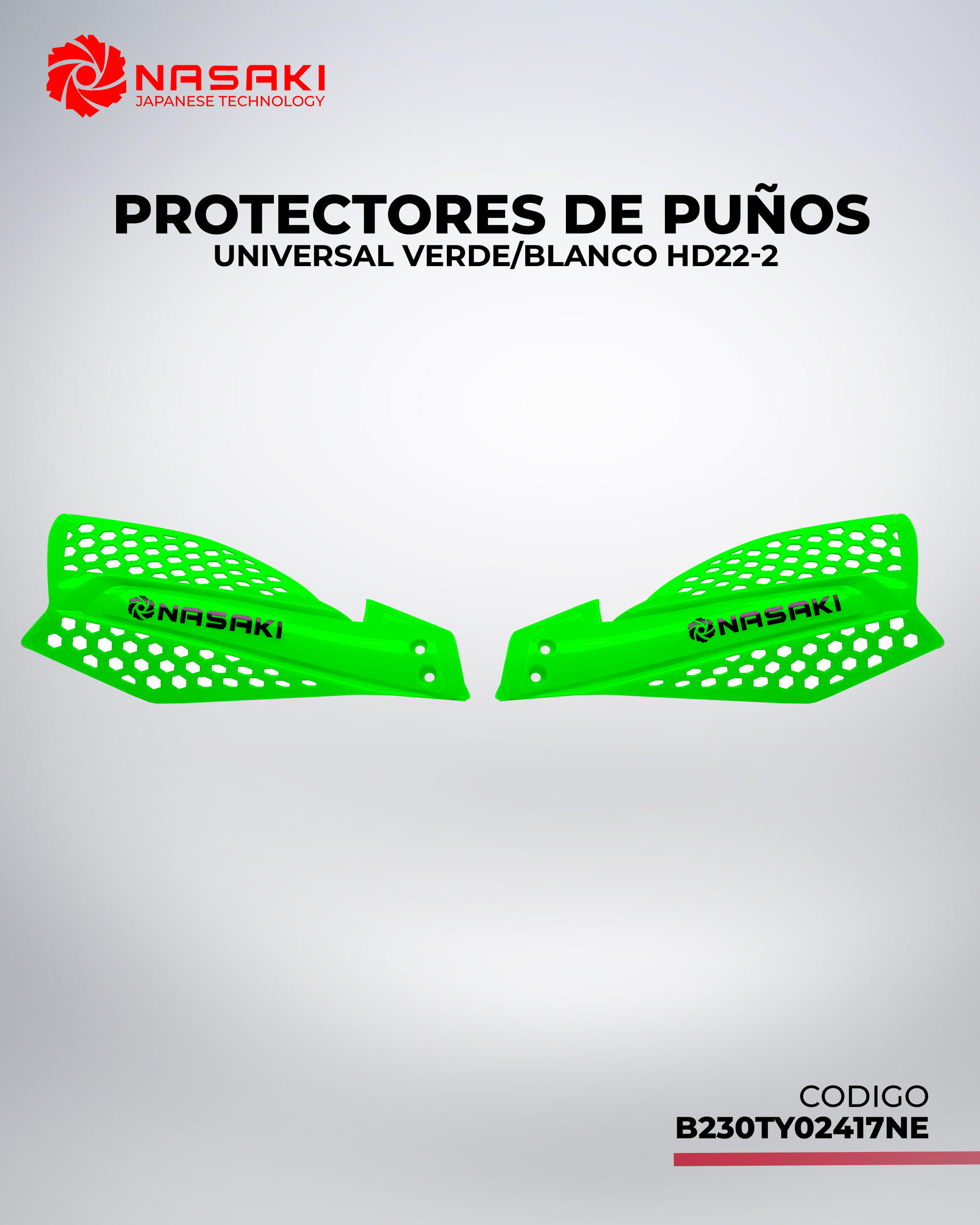 PROTECTORES DE PUÑOS UNIVERSAL VERDE/BLANCO HD22-2