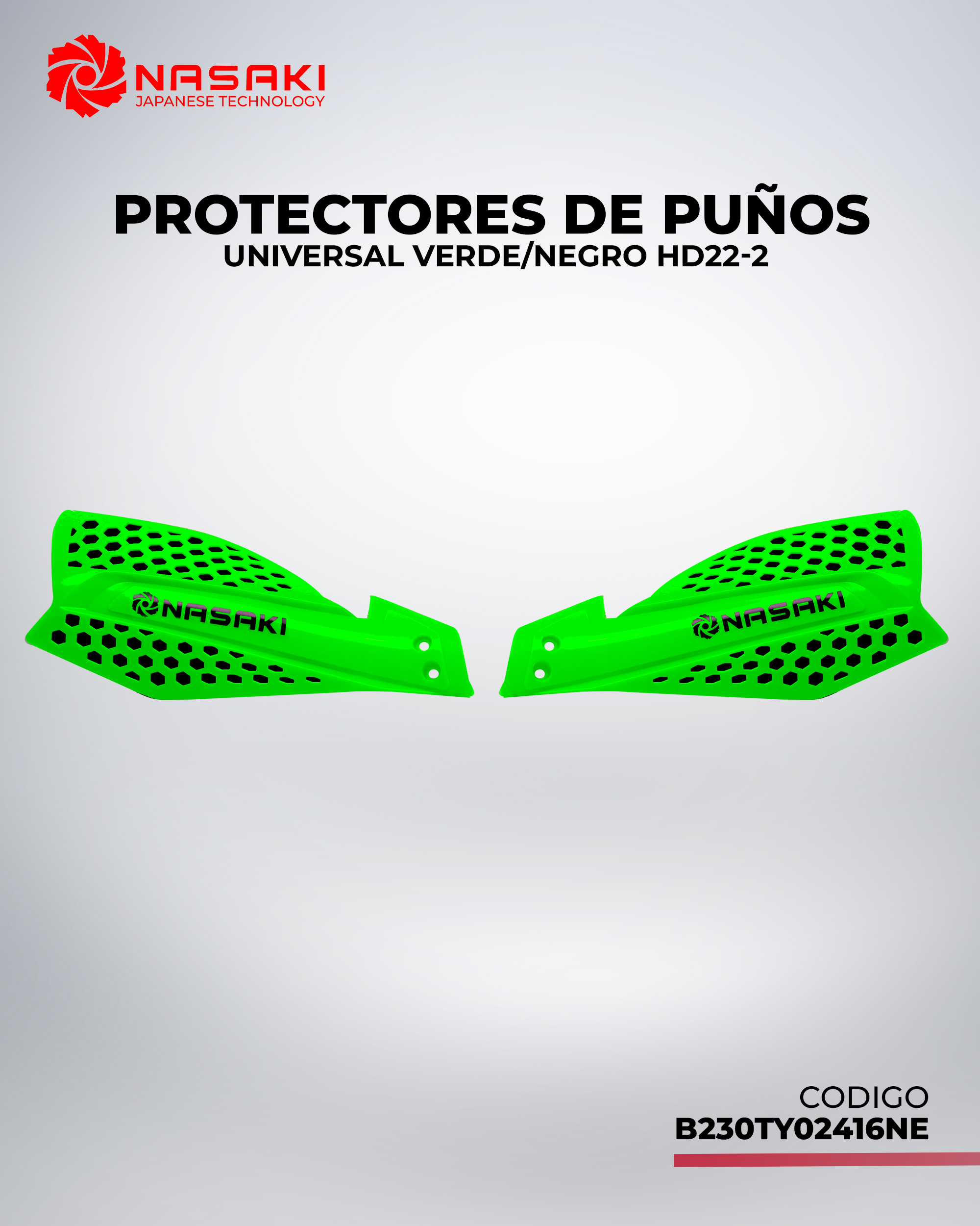 PROTECTORES DE PUÑOS UNIVERSAL VERDE/NEGRO HD22-2