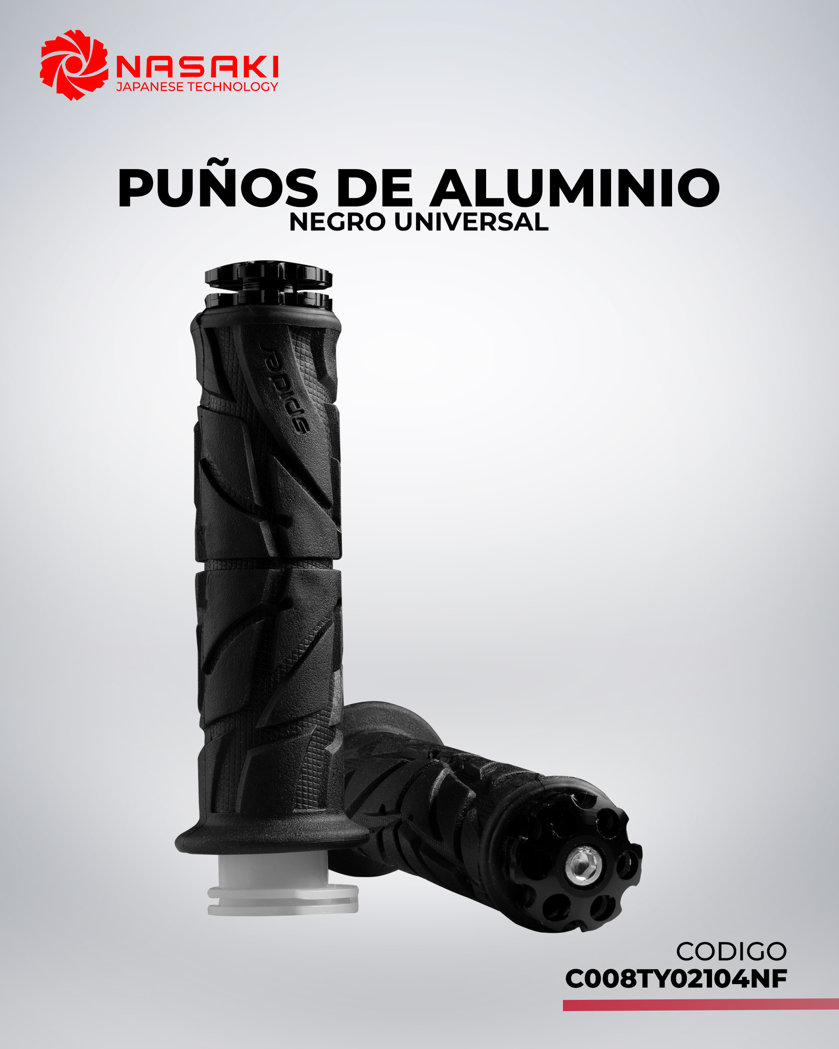 PUÑOS ALUMINIO NEGRO UNIVERSAL