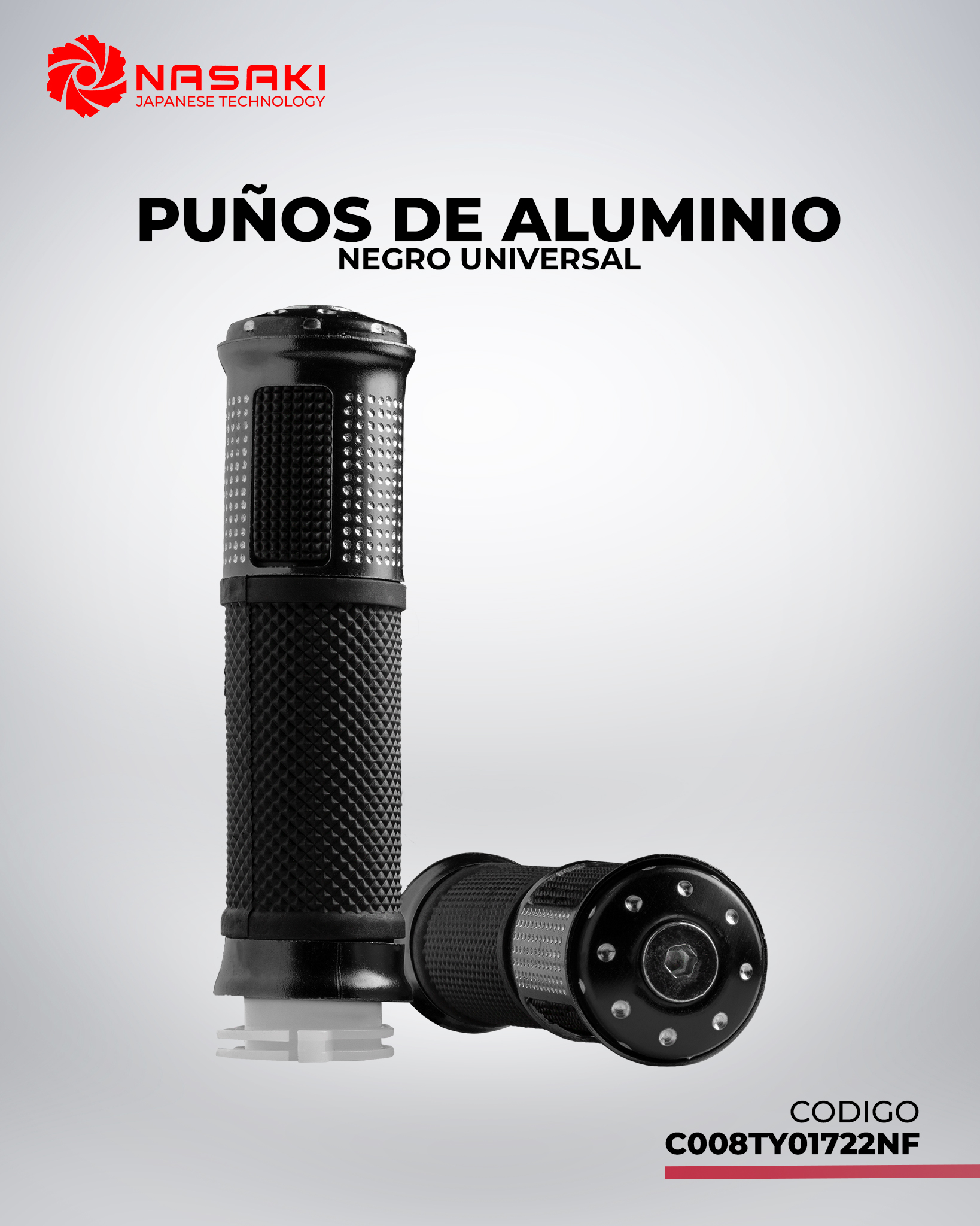 PUÑOS ALUMINIO NEGRO UNIVERSAL