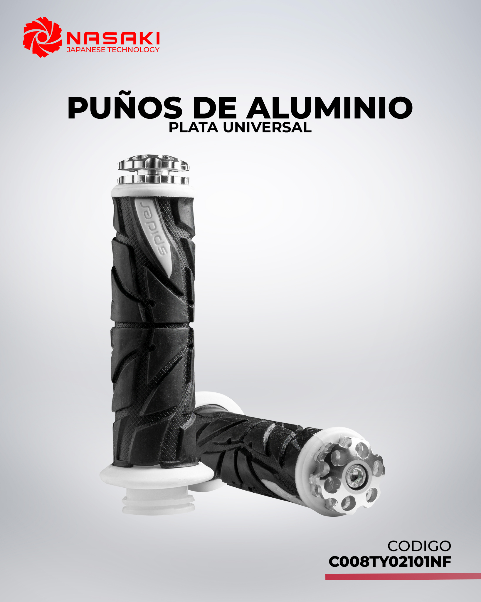 PUÑOS ALUMINIO PLATA UNIVERSAL