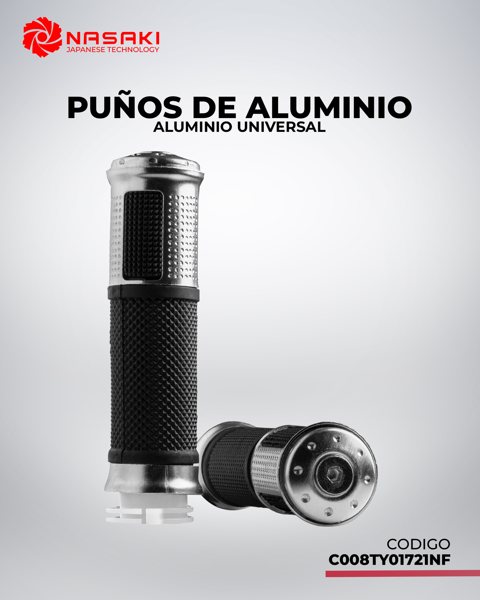 PUÑOS ALUMINIO PLATA UNIVERSAL