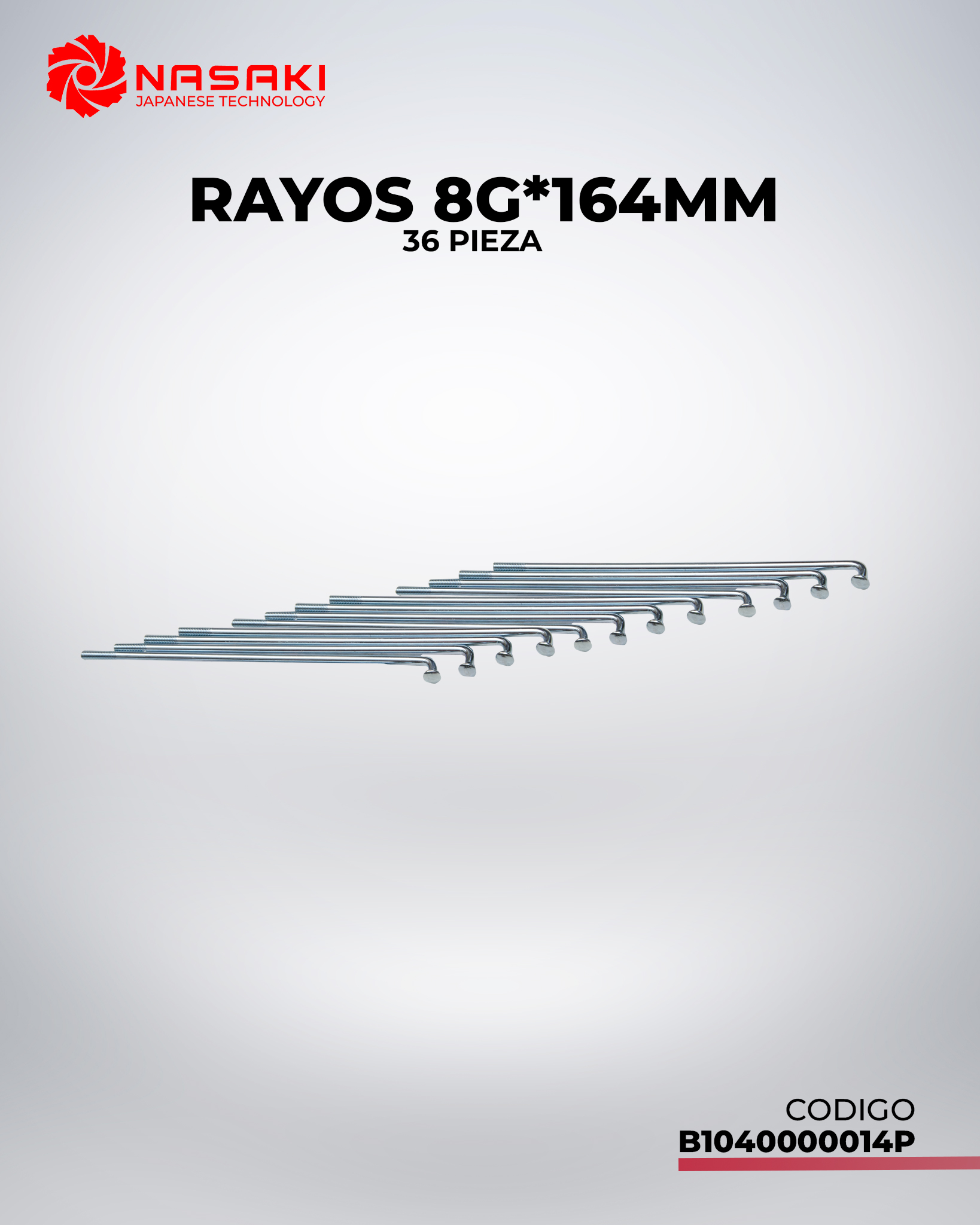 RAYOS 8G*164mm 36 PIEZAS