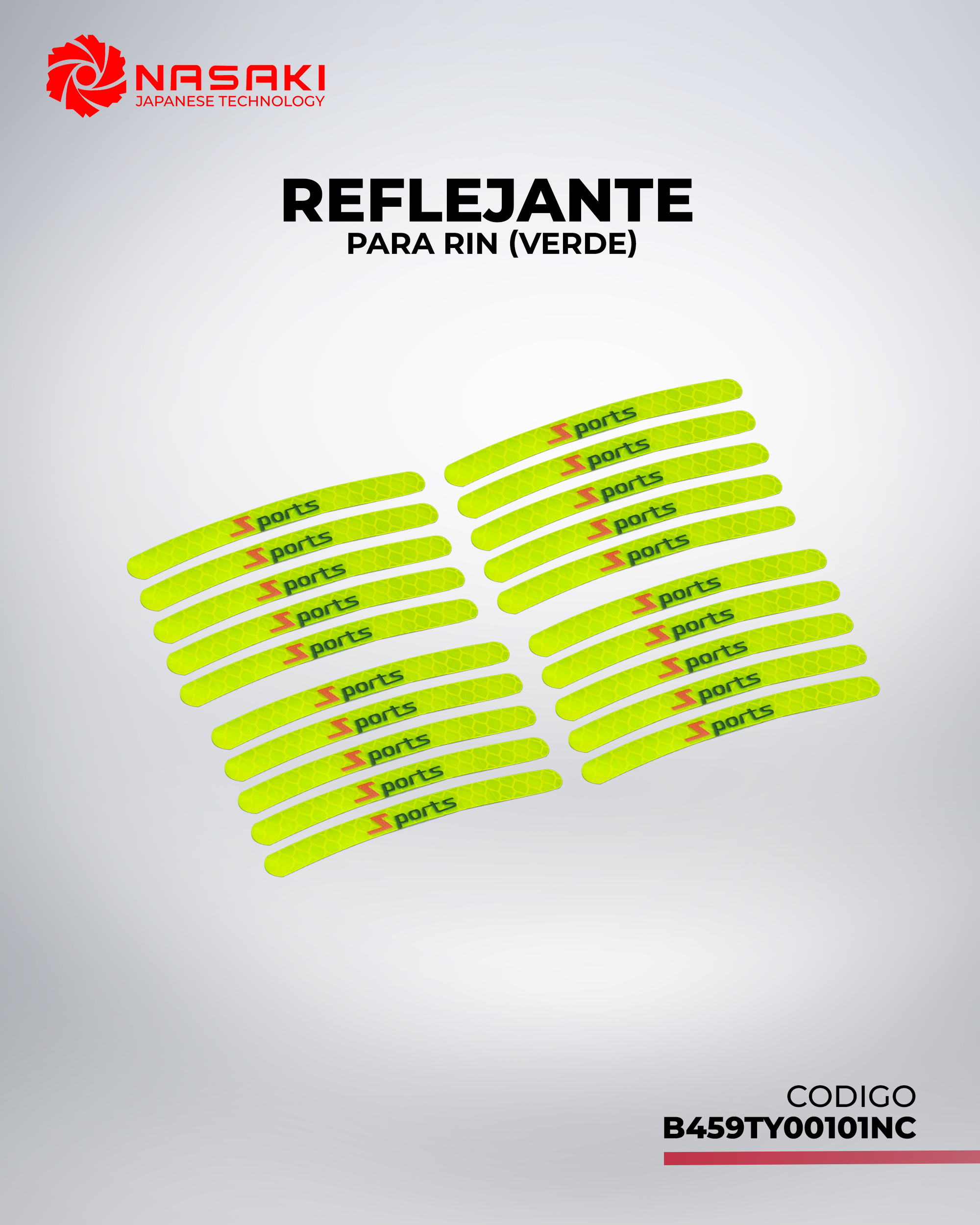 REFLEJANTE PARA RIN VERDE UNIVERSAL (20 PZAS)