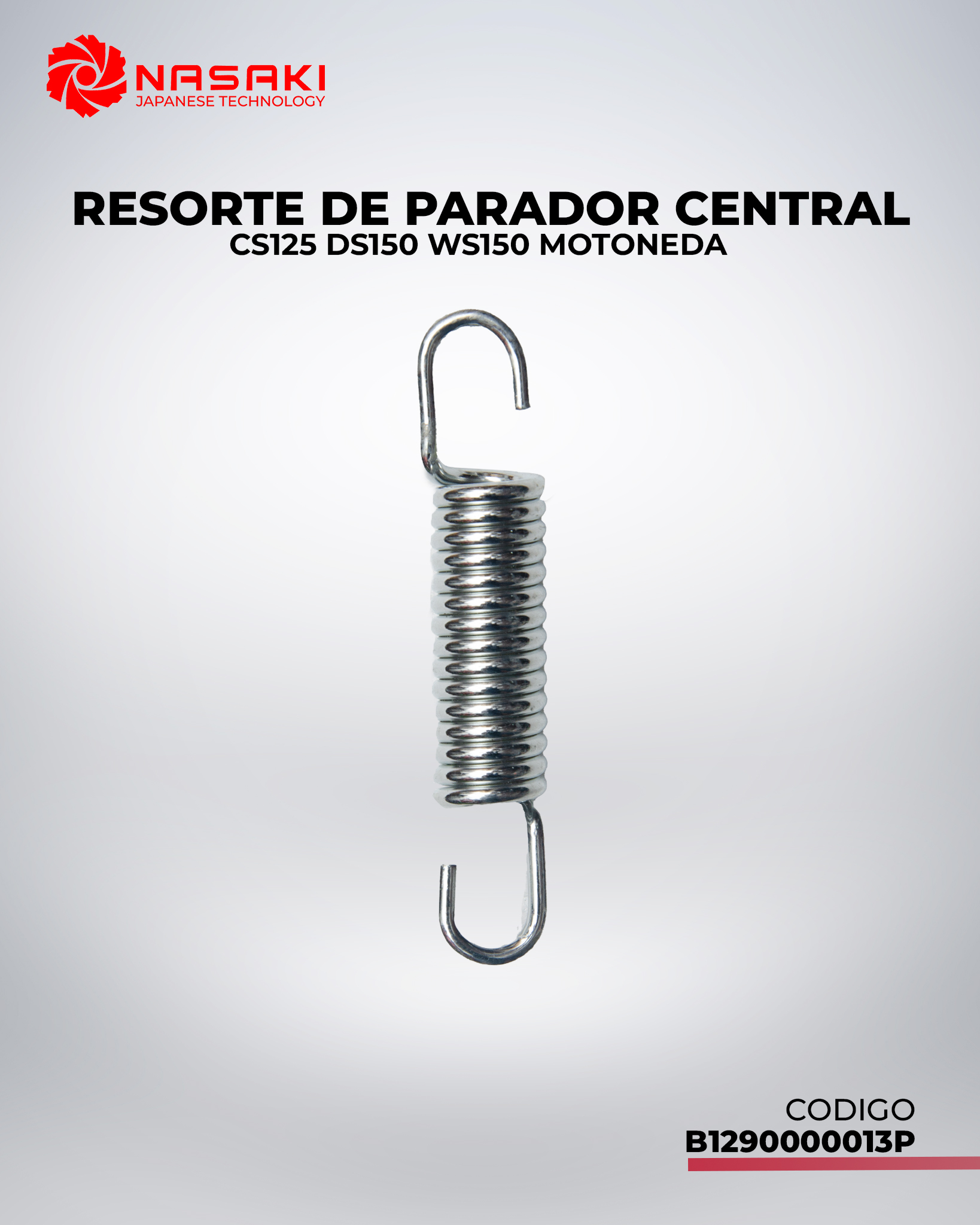 RESORTE DE PARADOR CENTRAL CS125 DS150 WS150 MOTONEDA
