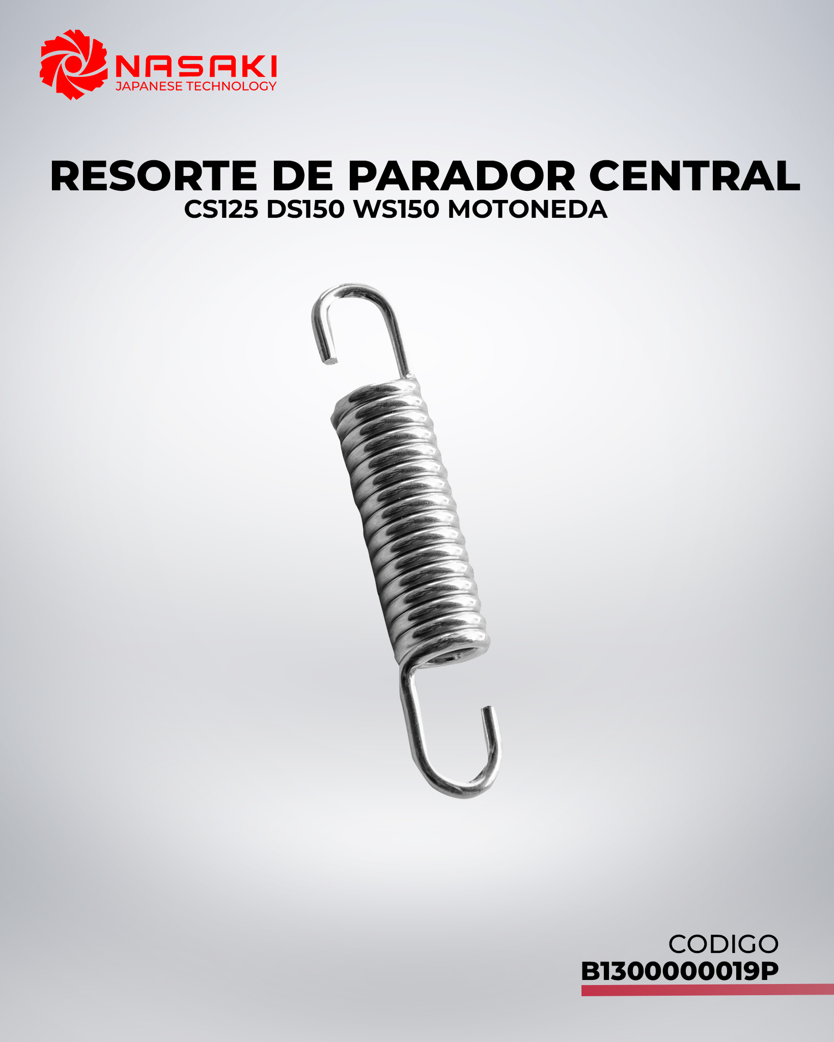 RESORTE DE PARADOR LATERAL CS125 DS150 WS150 MOTONEDA