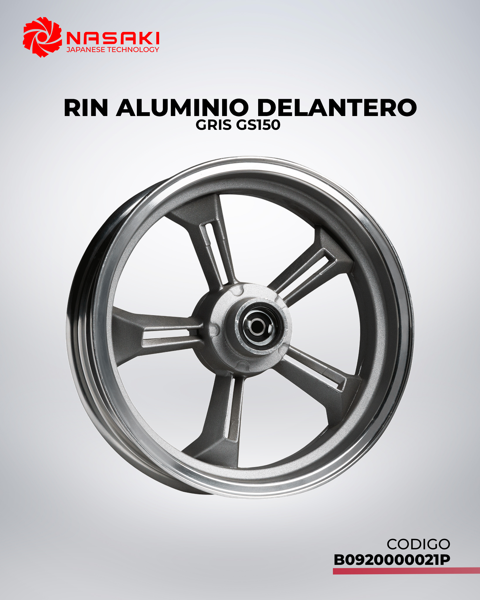 RIN ALUMINIO DELANTERO GRIS GS150