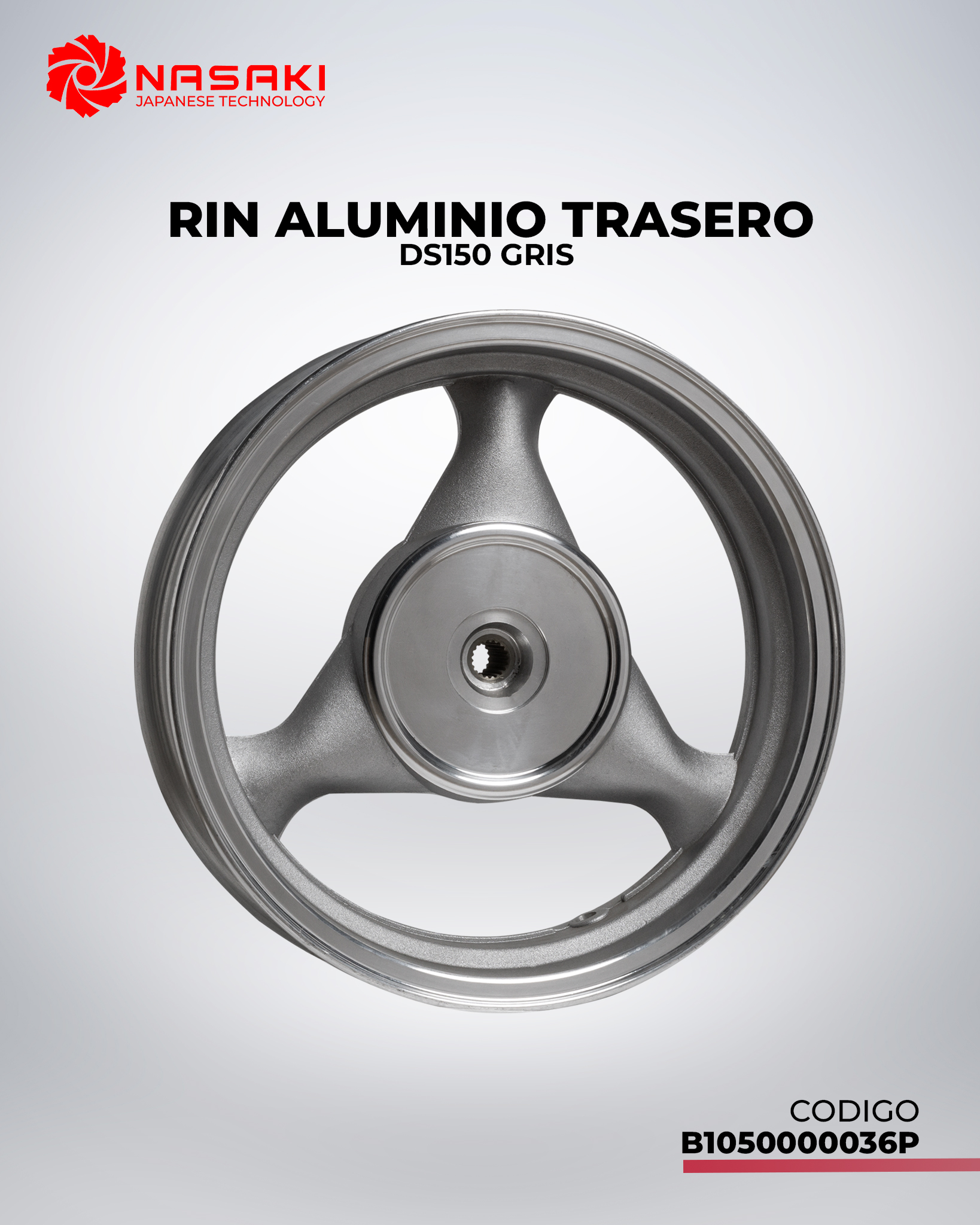 RIN ALUMINIO TRASERO GRIS DS150