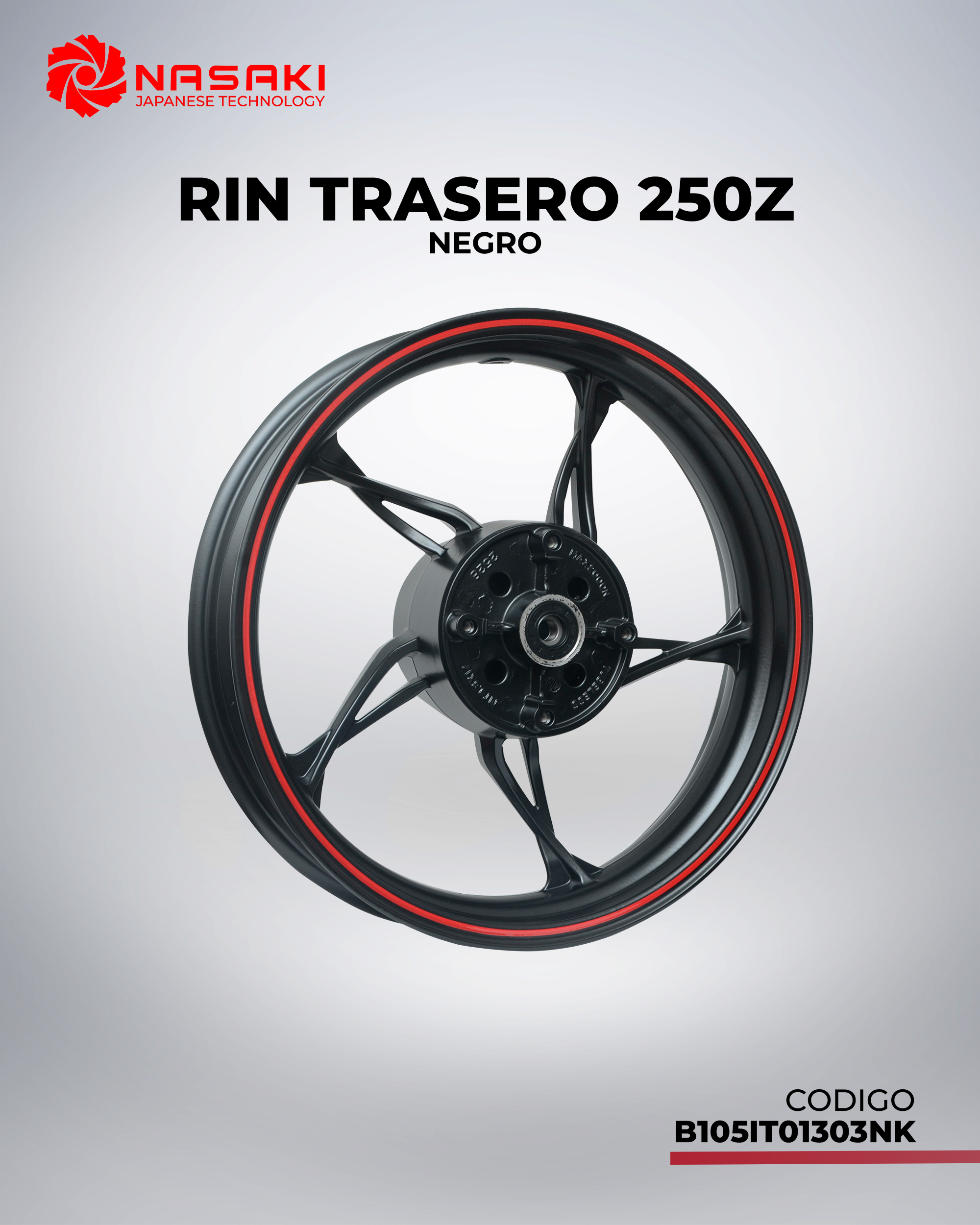 RIN TRASERO 250Z NEGRO