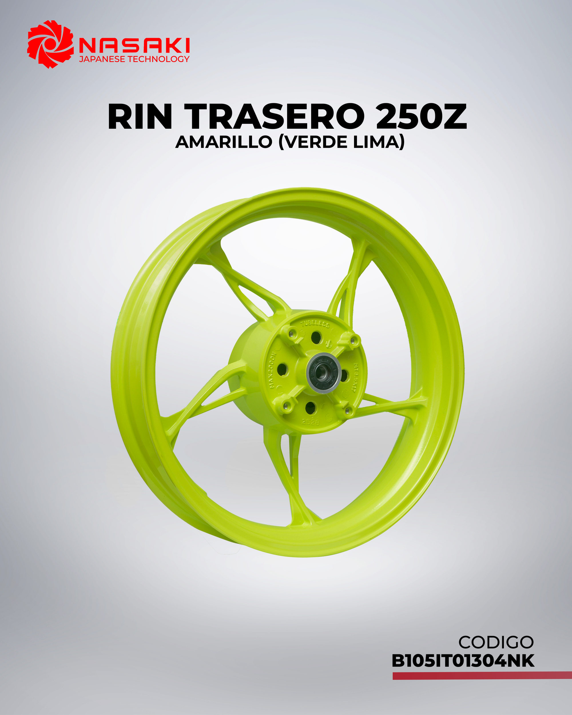 RIN TRASERO 250Z AMARILLO