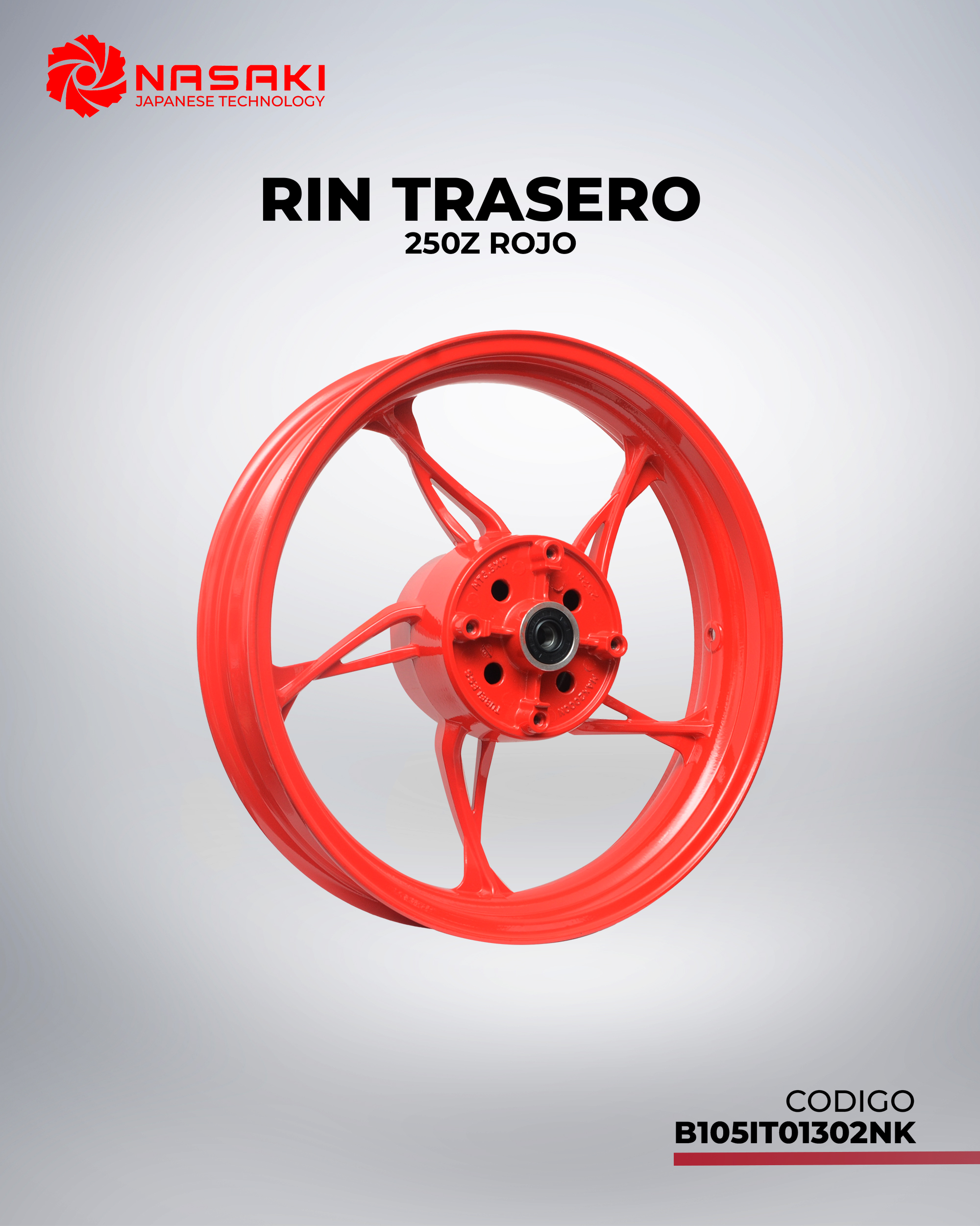 RIN TRASERO 250Z ROJO