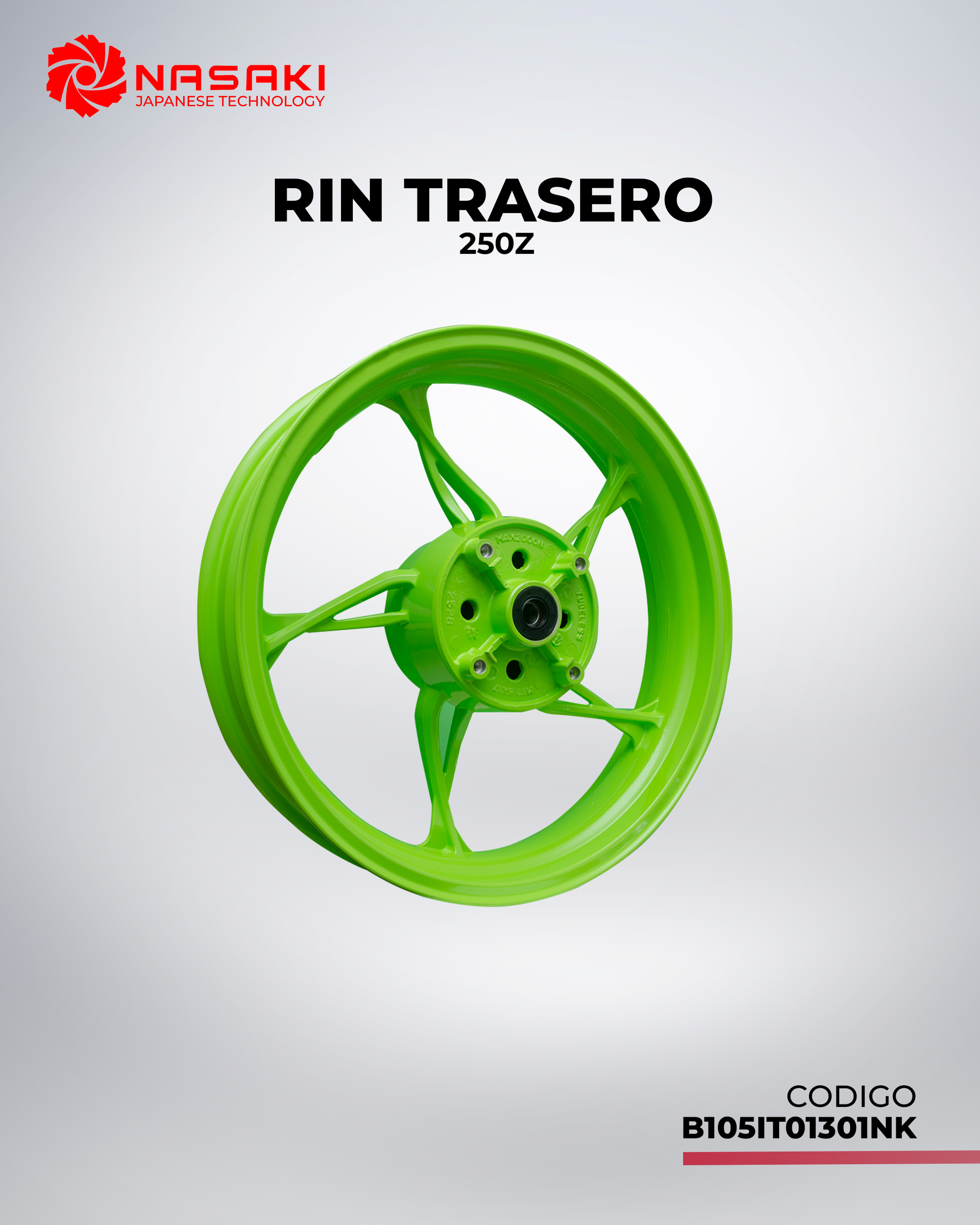RIN TRASERO 250Z VERDE 