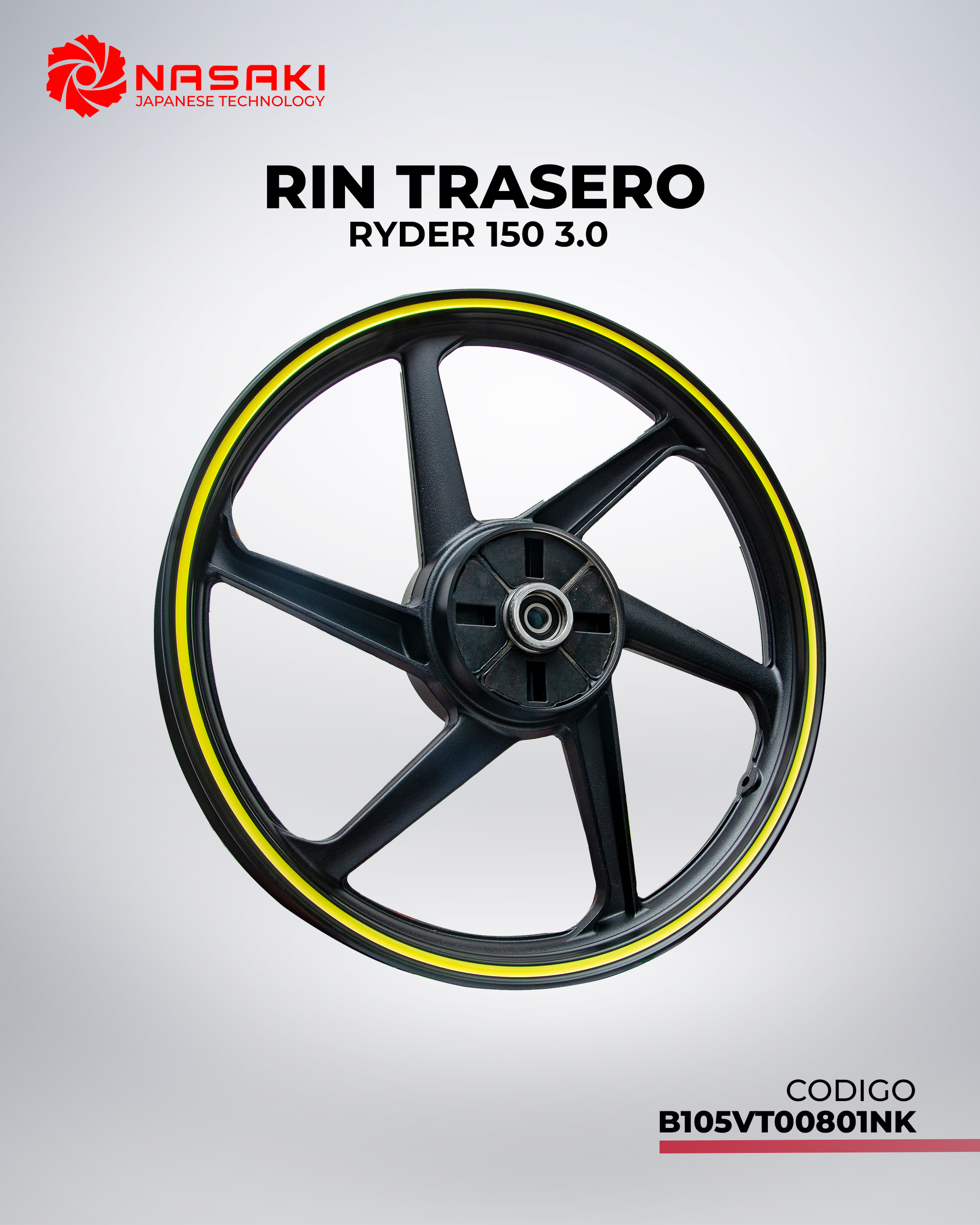 RIN TRASERO RYDER 150 3.0