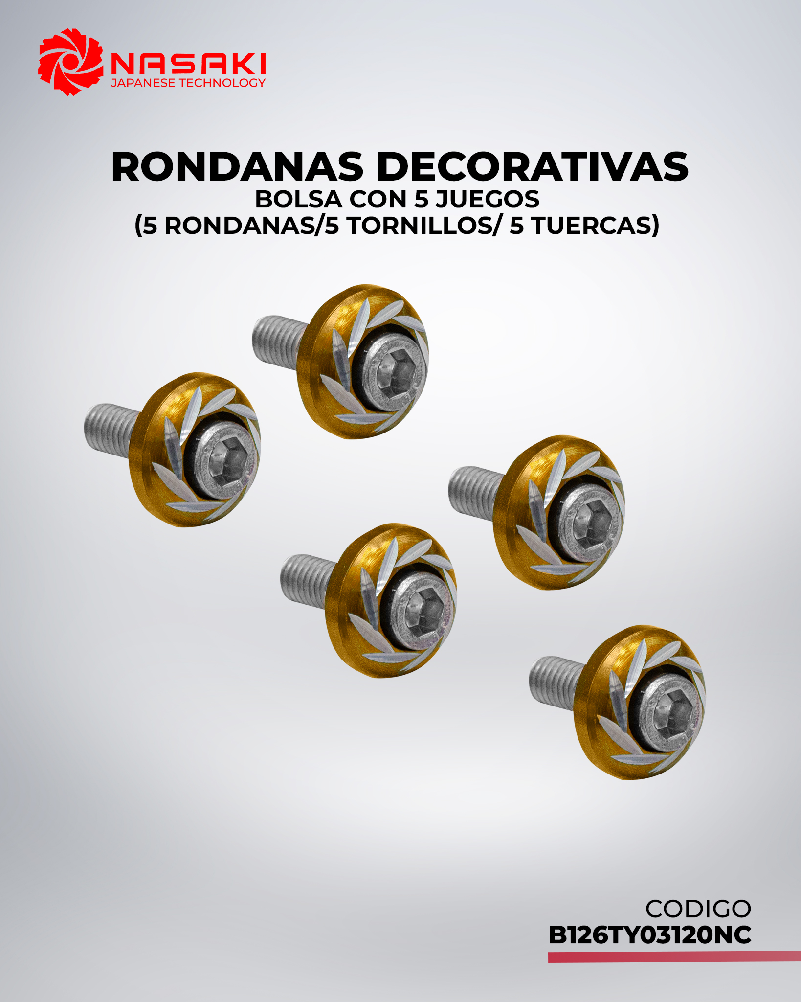 RONDANAS DECORATIVAS UNIVERSAL DORADO