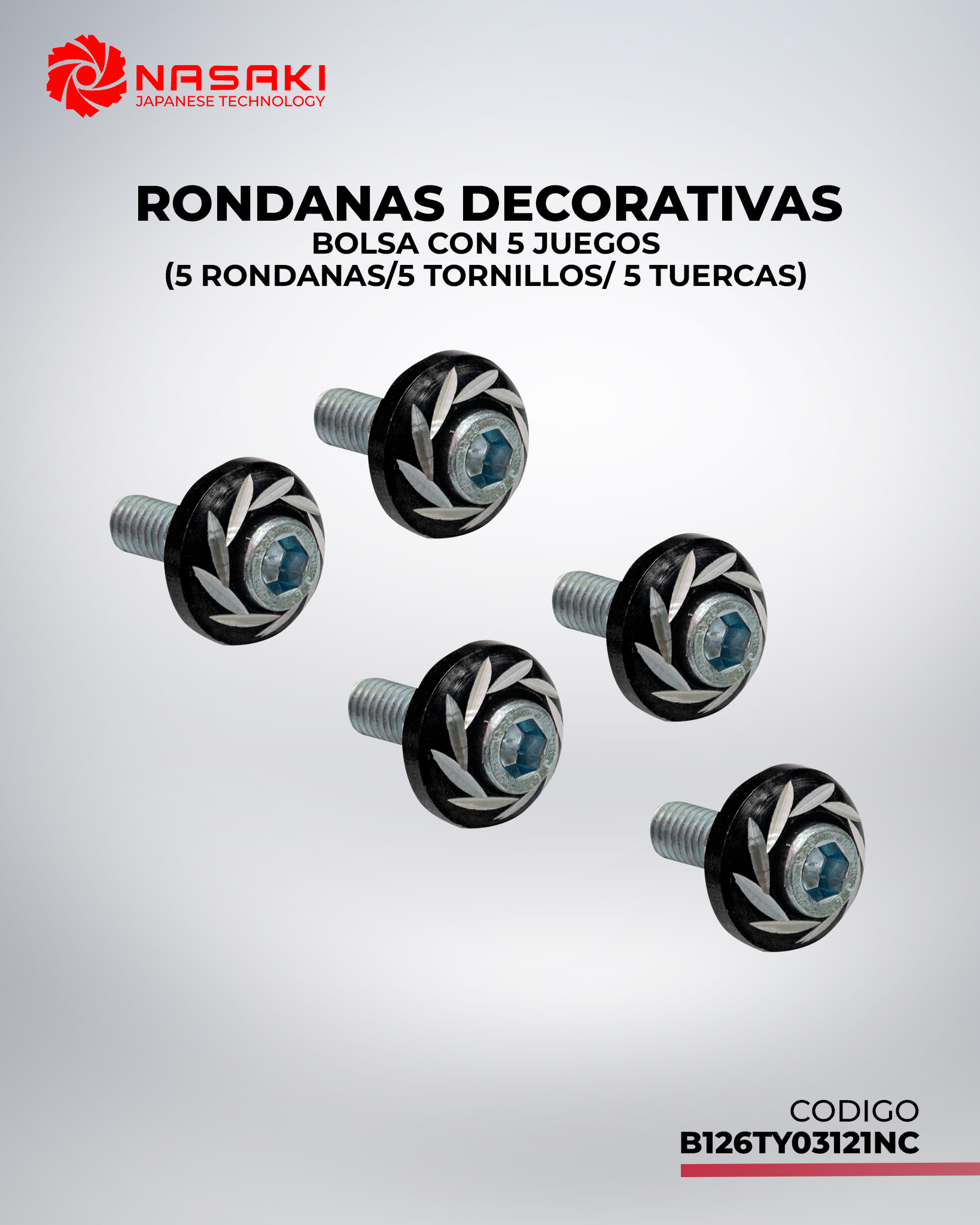 RONDANAS DECORATIVAS UNIVERSAL NEGRO