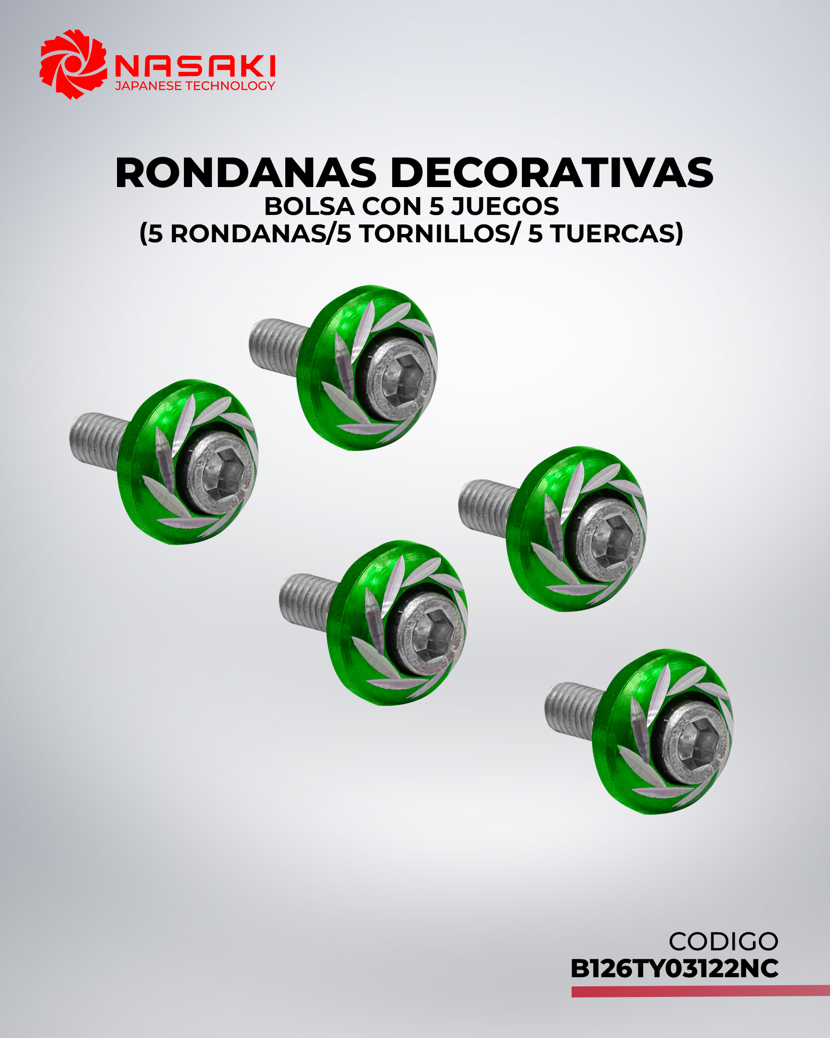 RONDANAS DECORATIVAS UNIVERSAL VERDE